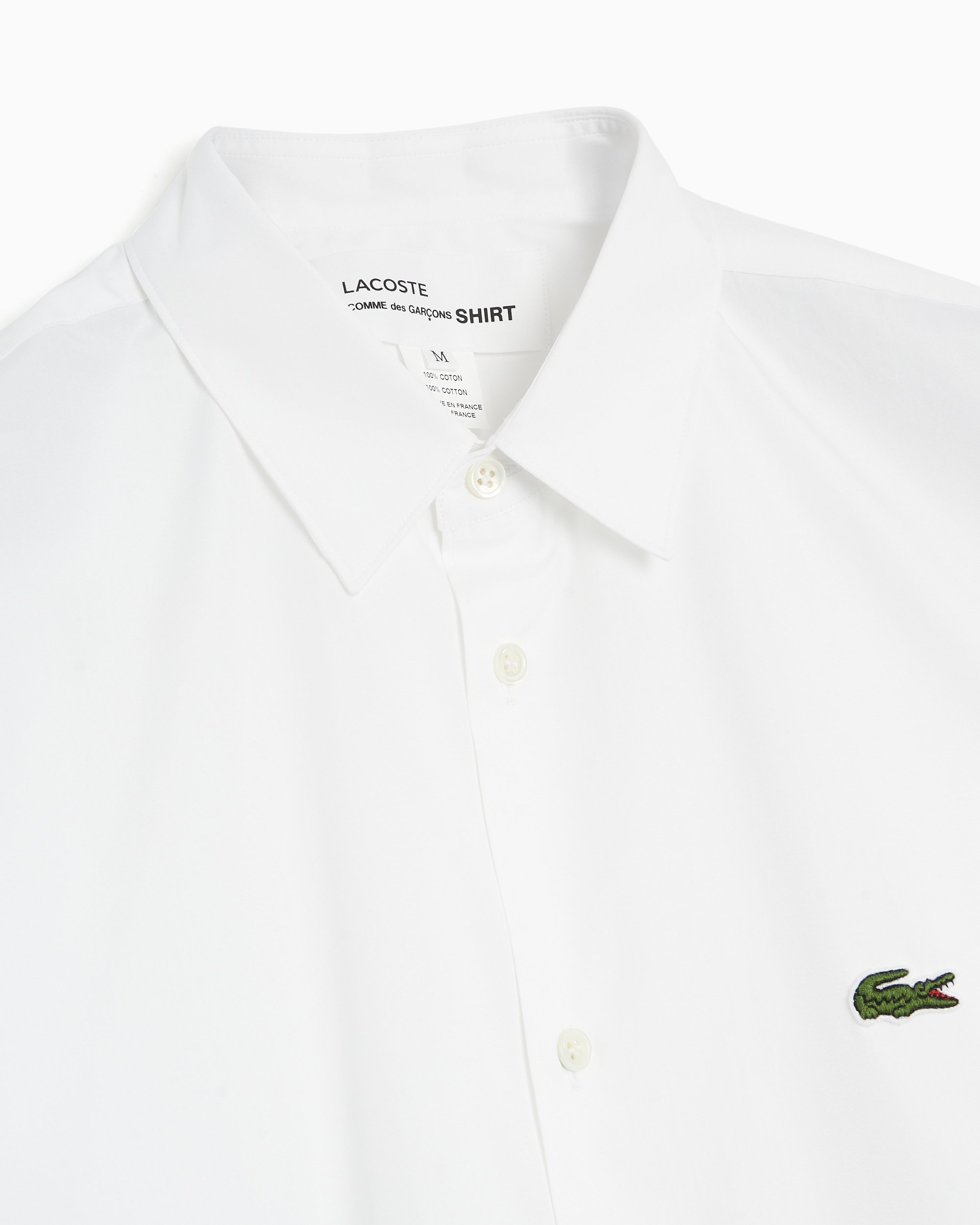 Comme Des Garcons Shirt x Lacoste Men s Woven Shirt White FL B001 W23 1 FOOTDISTRICT