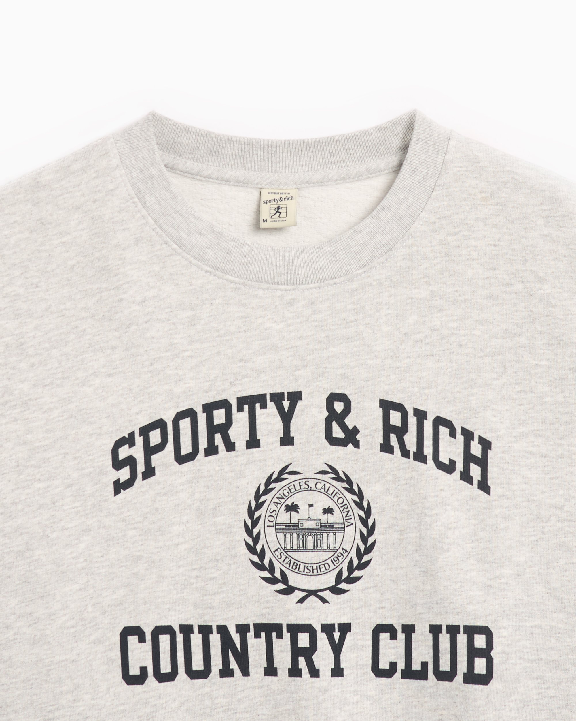 Sporty & Rich Varsity Crest Unisex Sweatshirt Gray