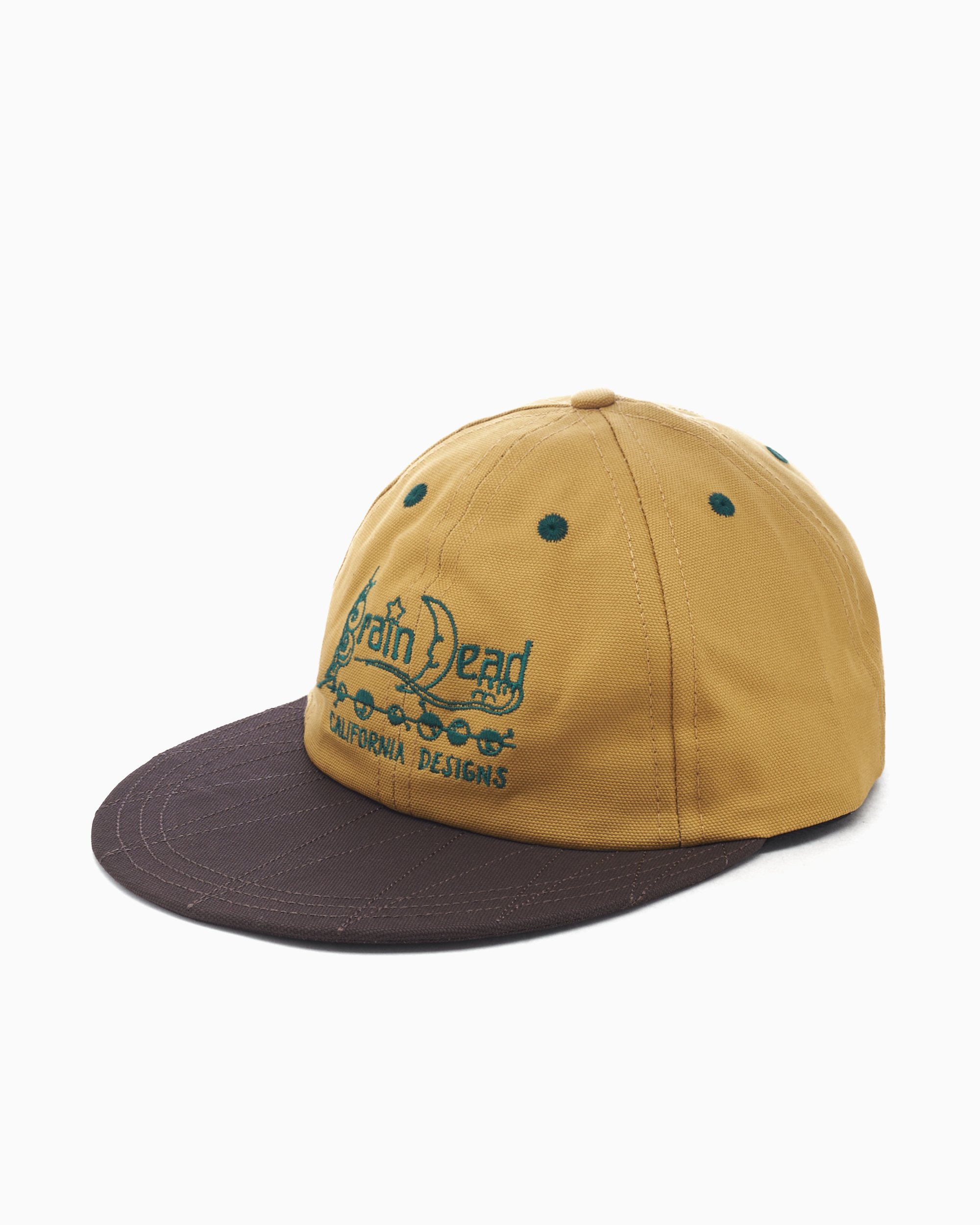 Brain Dead California Designs Unisex Long Brim Cap Beige