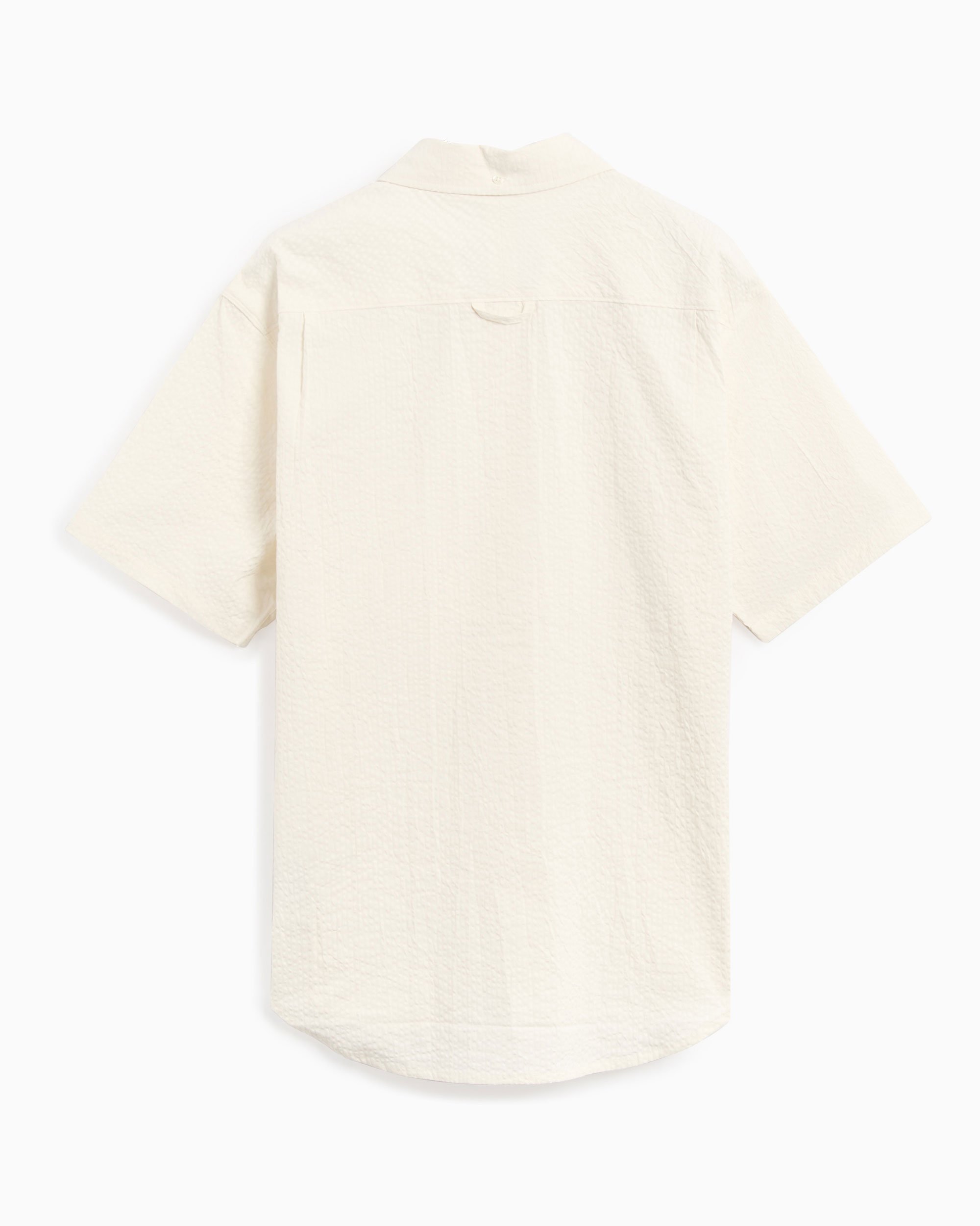Nike Life Seersucker Men's Short Sleeve Shirt White FN3222