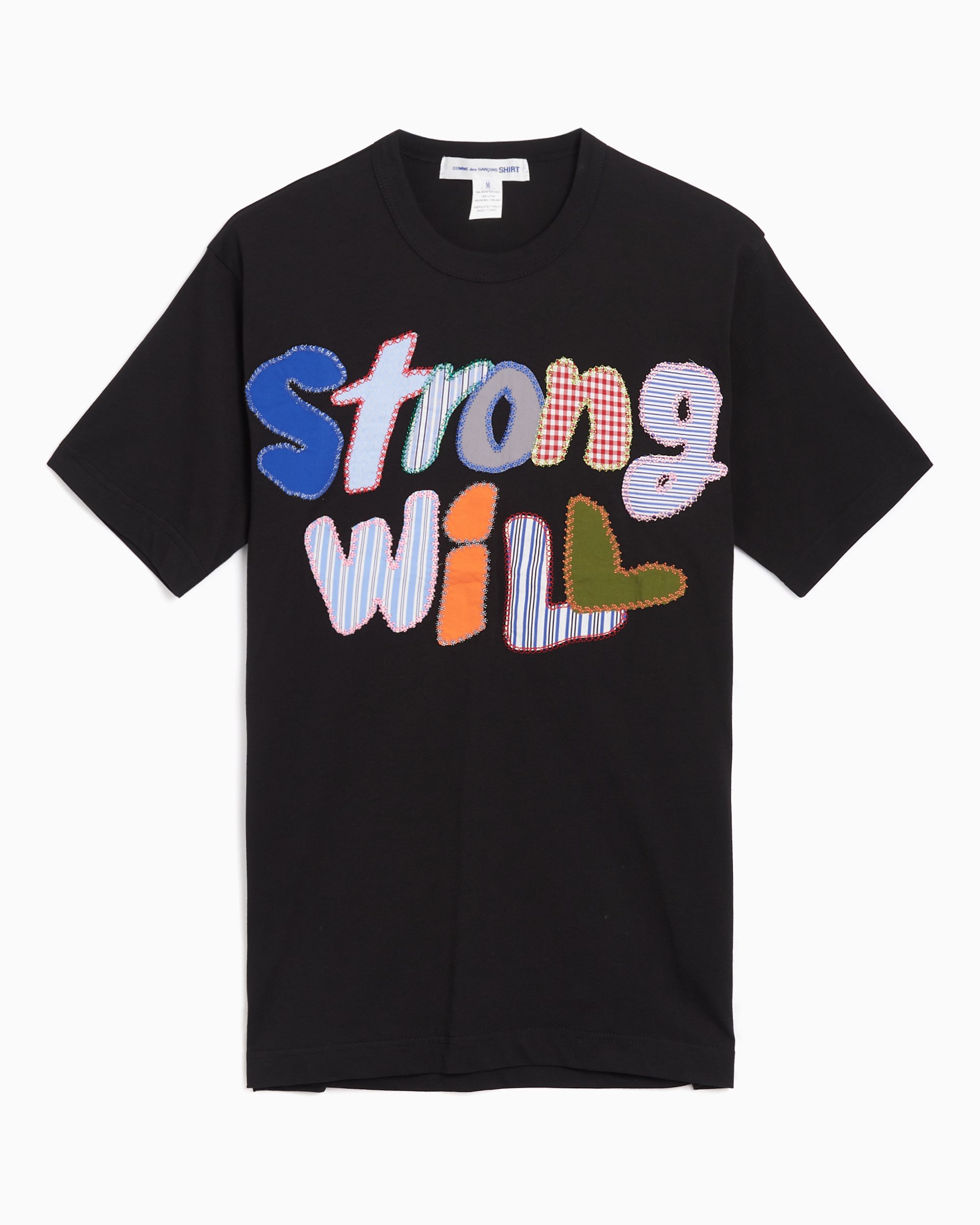 Comme Des Garcons Shirt Strong Will Men s Knit T Shirt Negro FN T001 W24 1 FOOTDISTRICT