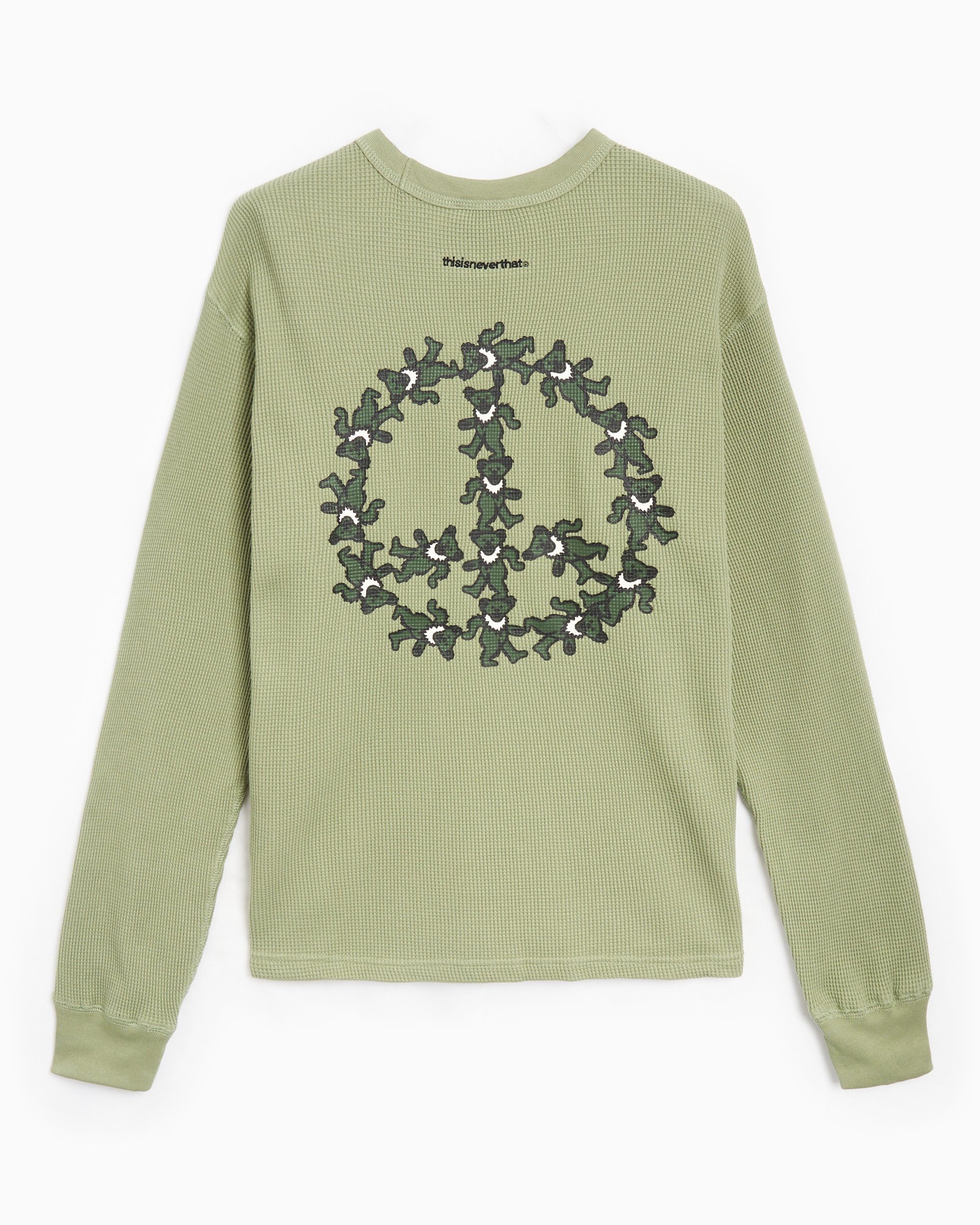 thisisneverthat® x Grateful Dead Peace Bears Waffle Men's Long Sleeve  T-Shirt Green GD243WTOLP01-LIGGR | FOOTDISTRICT