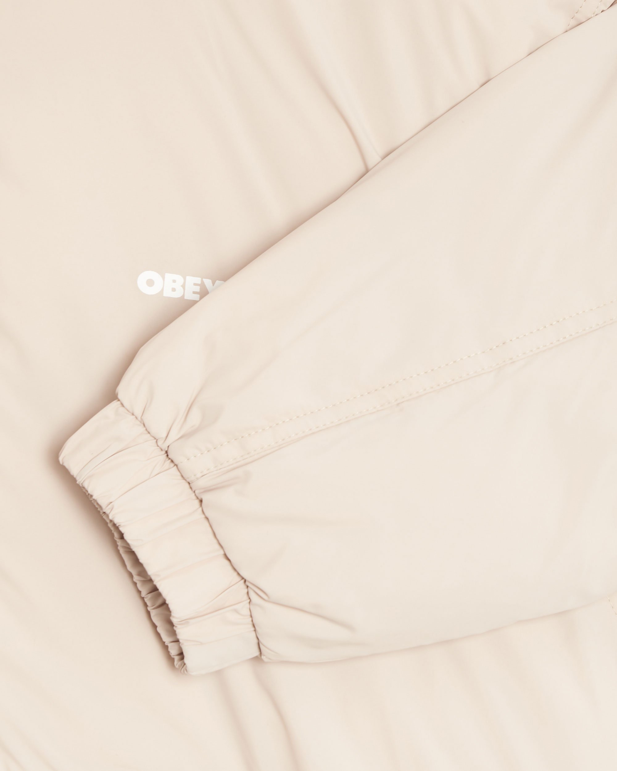 OBEY Clothing Studio Men's Mock Neck Jacket Beige 121800544