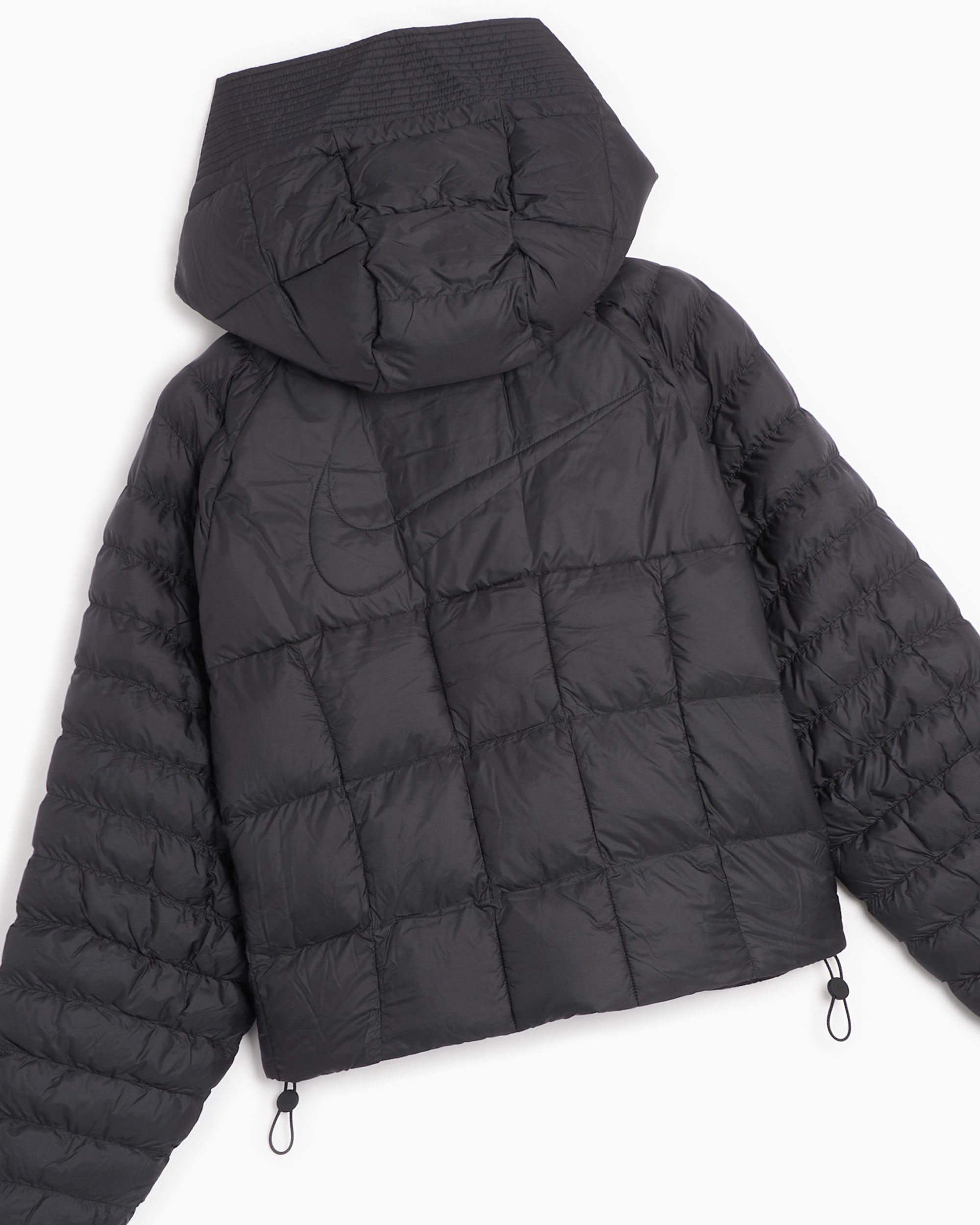 00’s NIKE puffer down jacket BLACK 短丈 刺繍 Vintage Nike Black Jacket Embroidery Logo Nike Swoosh Puffer