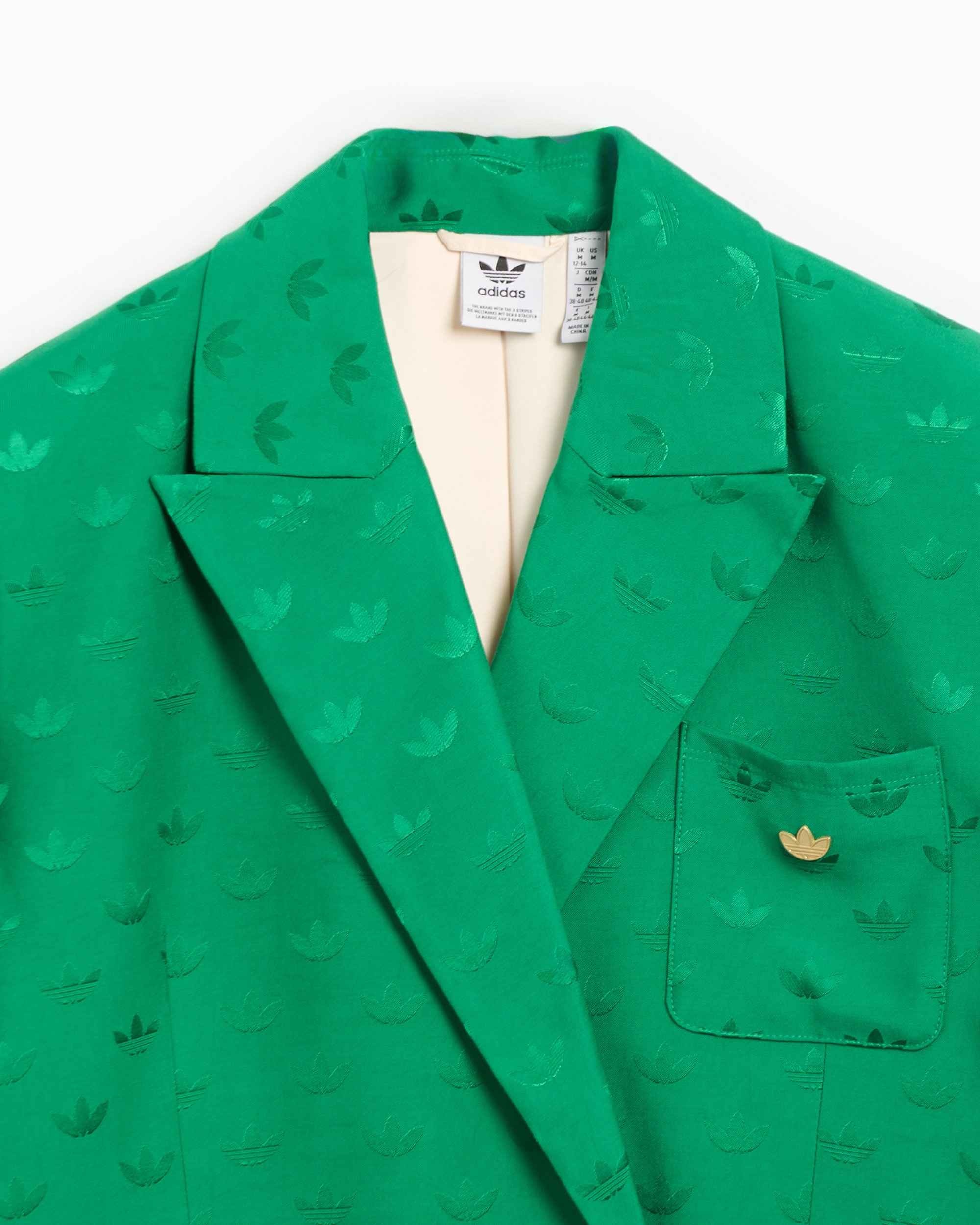 adidas Originals Premium Women s Woven Jacquard Blazer Verde IX0944 FOOTDISTRICT