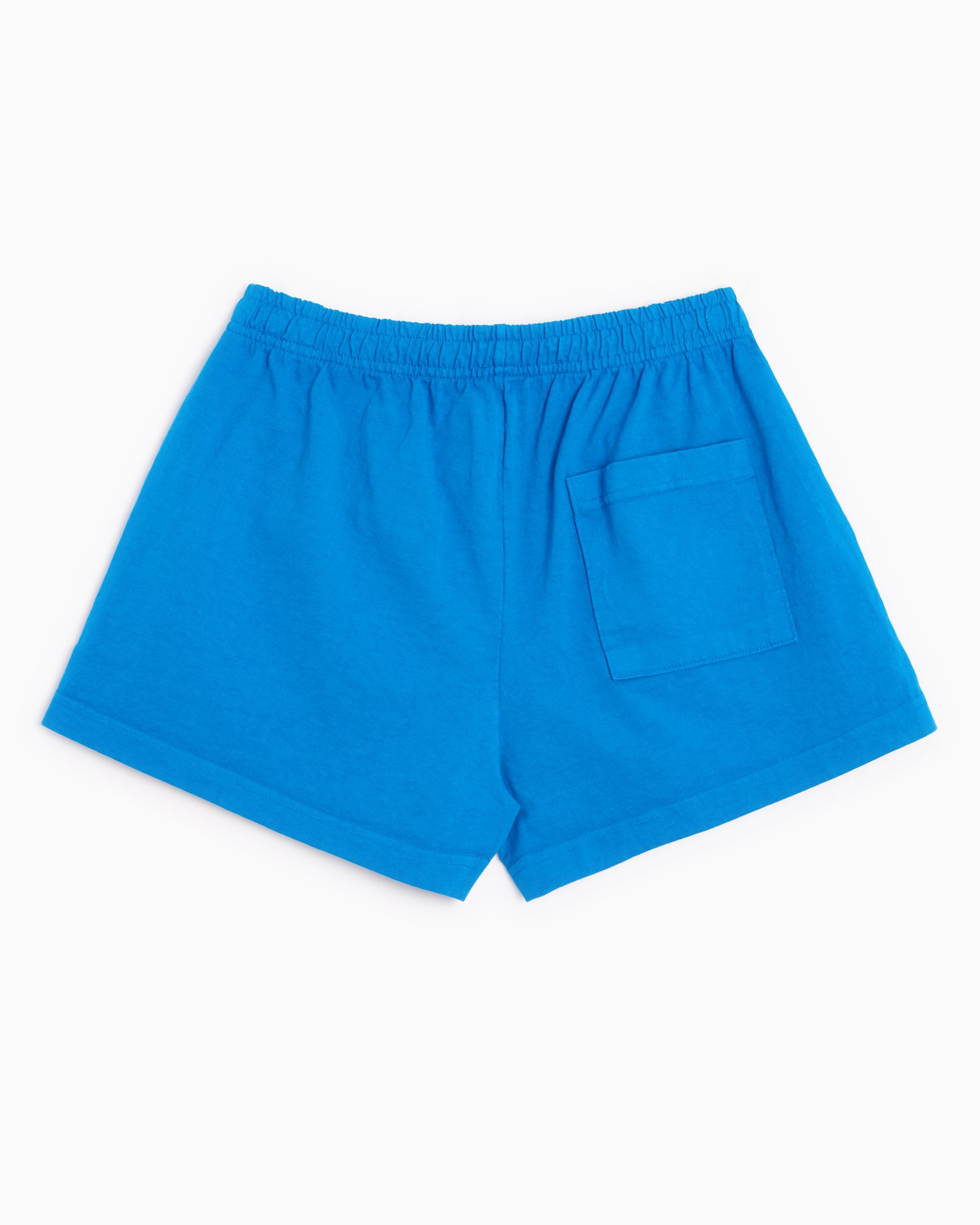 Sporty & Rich Cursive Logo Embroidered Disco Women's Shorts Blue