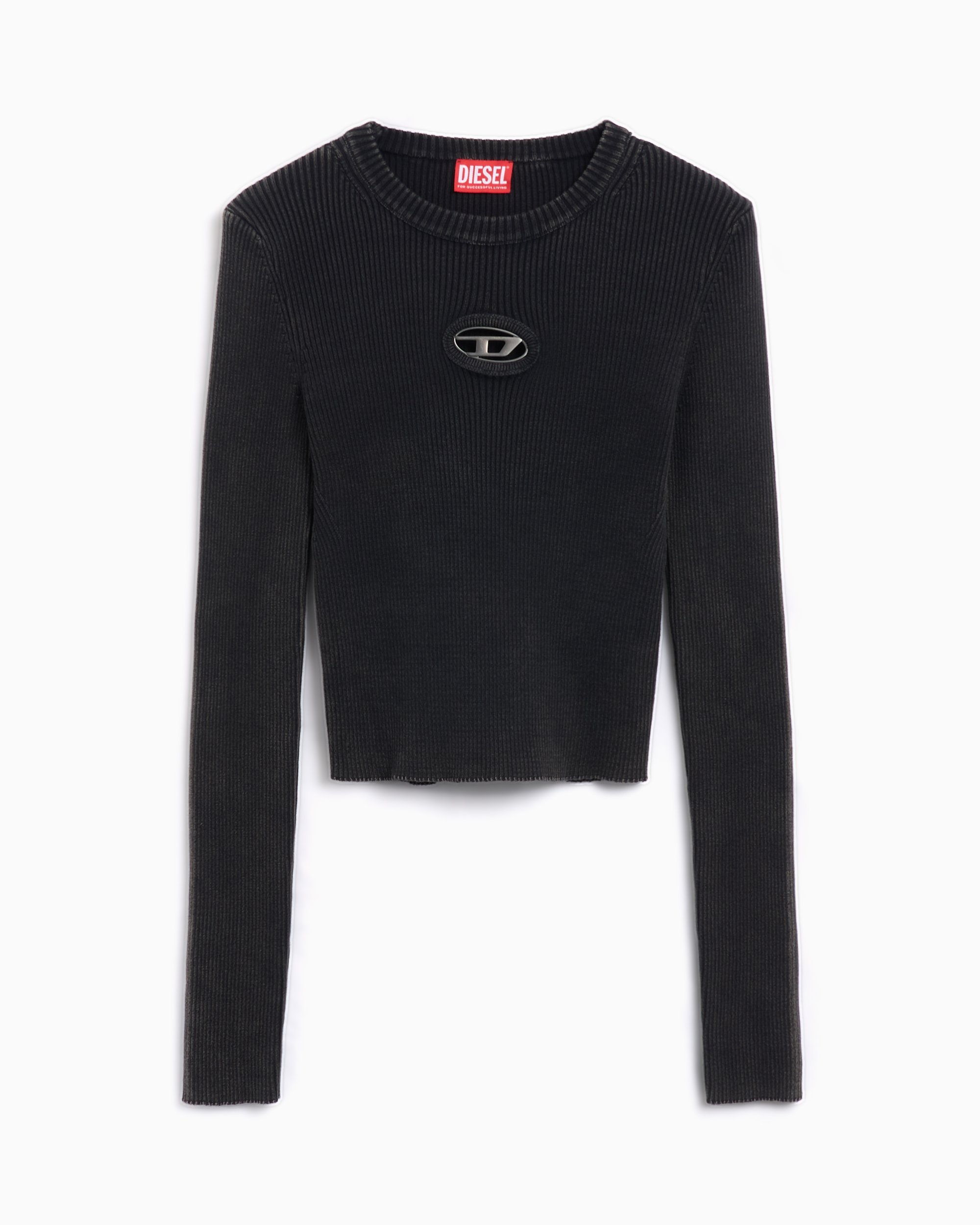 Diesel M-Anchor-A Women's Long Sleeve Knit T-Shirt Black