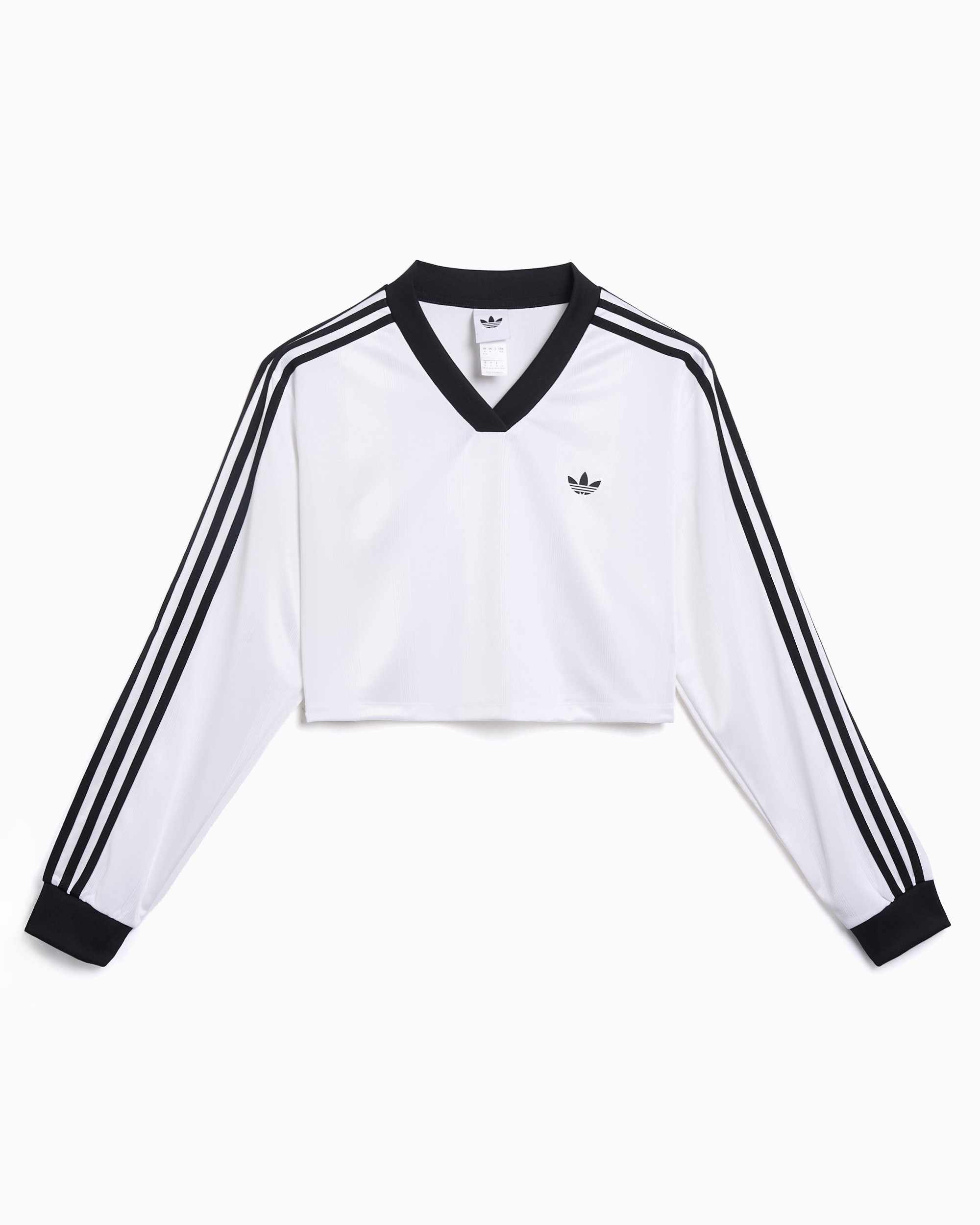 トップス adidas Originals soccer ls crop adidas Adicolor Soccer Jacquard Crop Long-Sleeve Top - Black