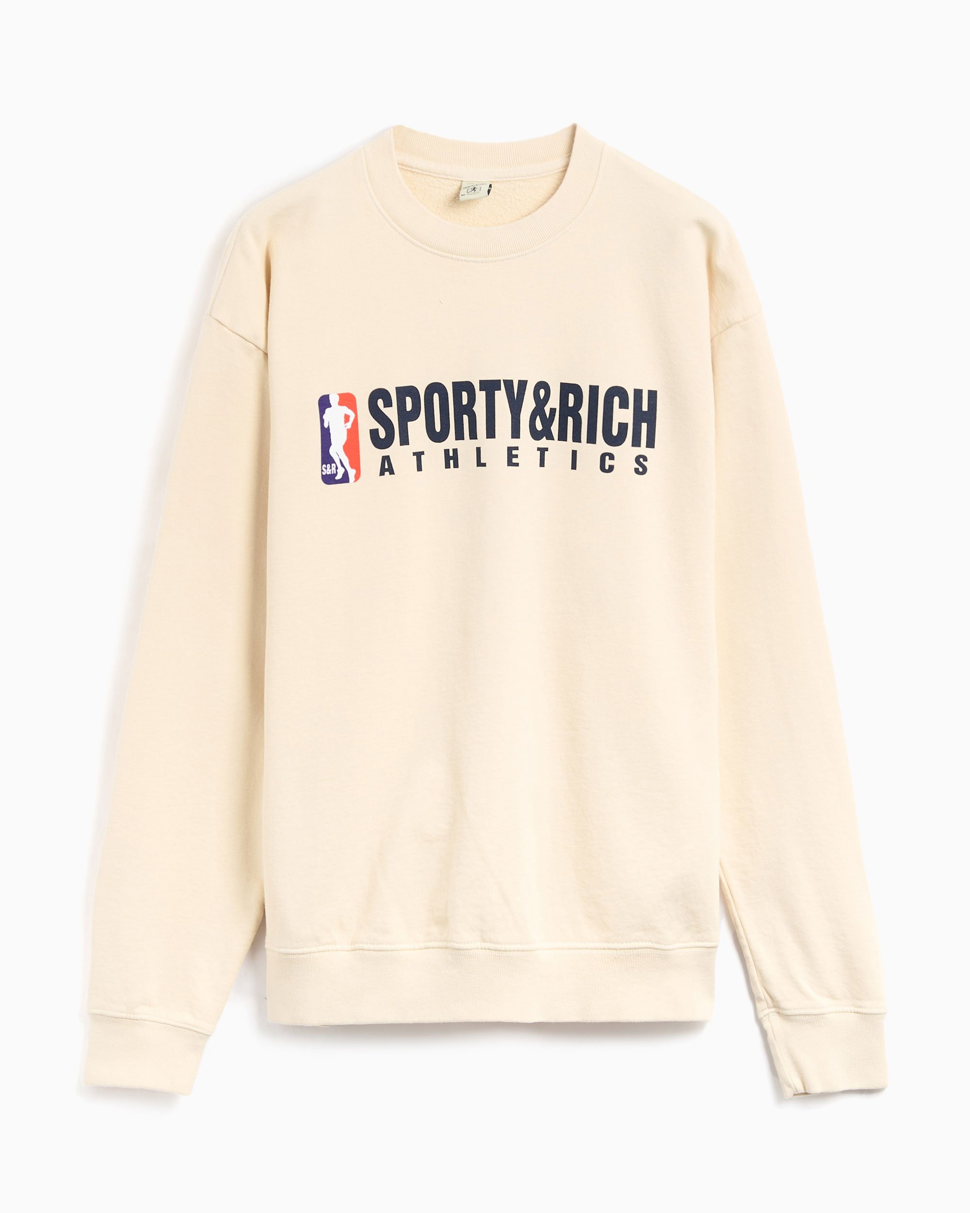 Sporty & Rich Team Logo Unisex Sweatshirt Beige WS067S410TC