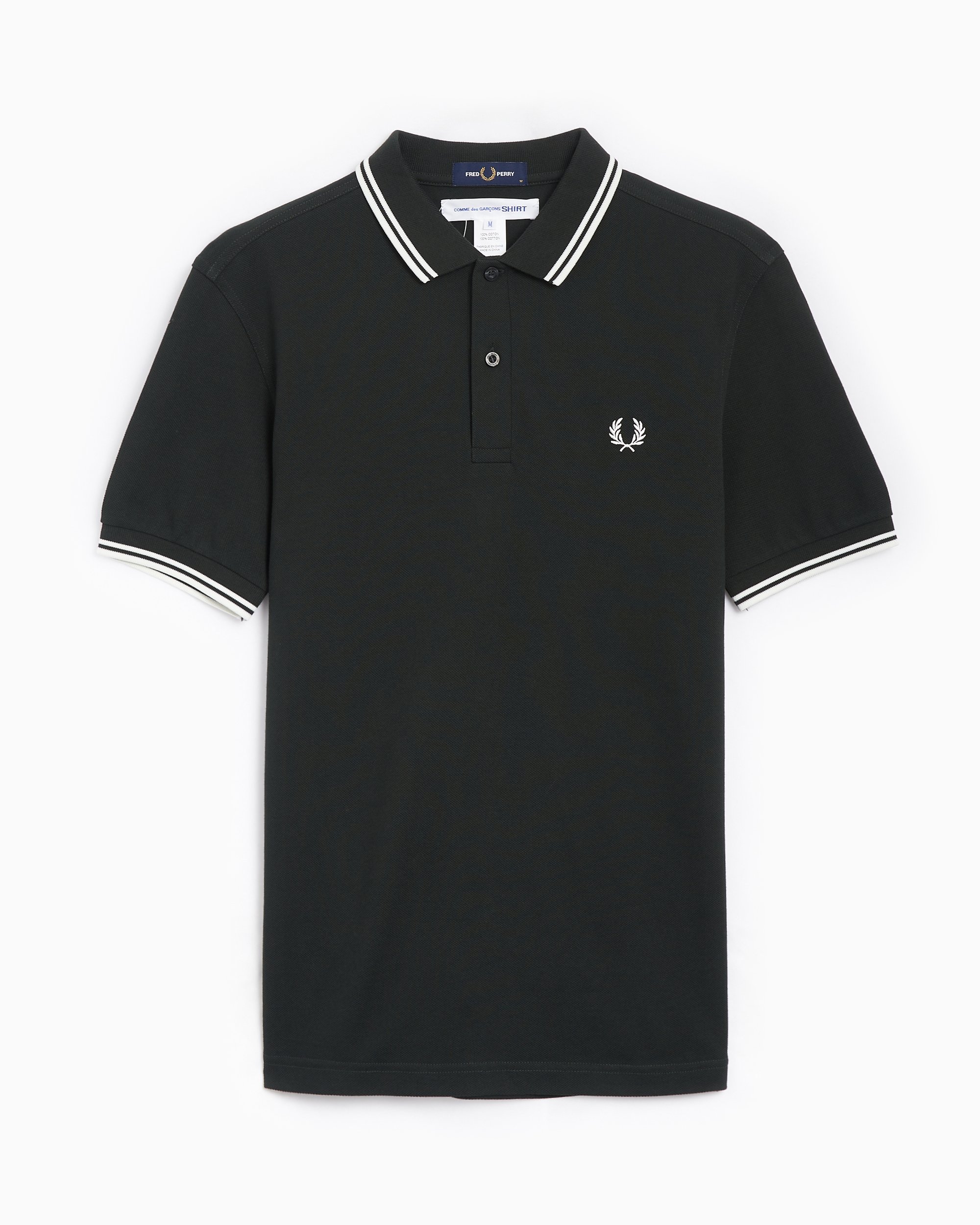 Comme Des Garçons Shirt x Fred Perry Men's Knit Polo Black