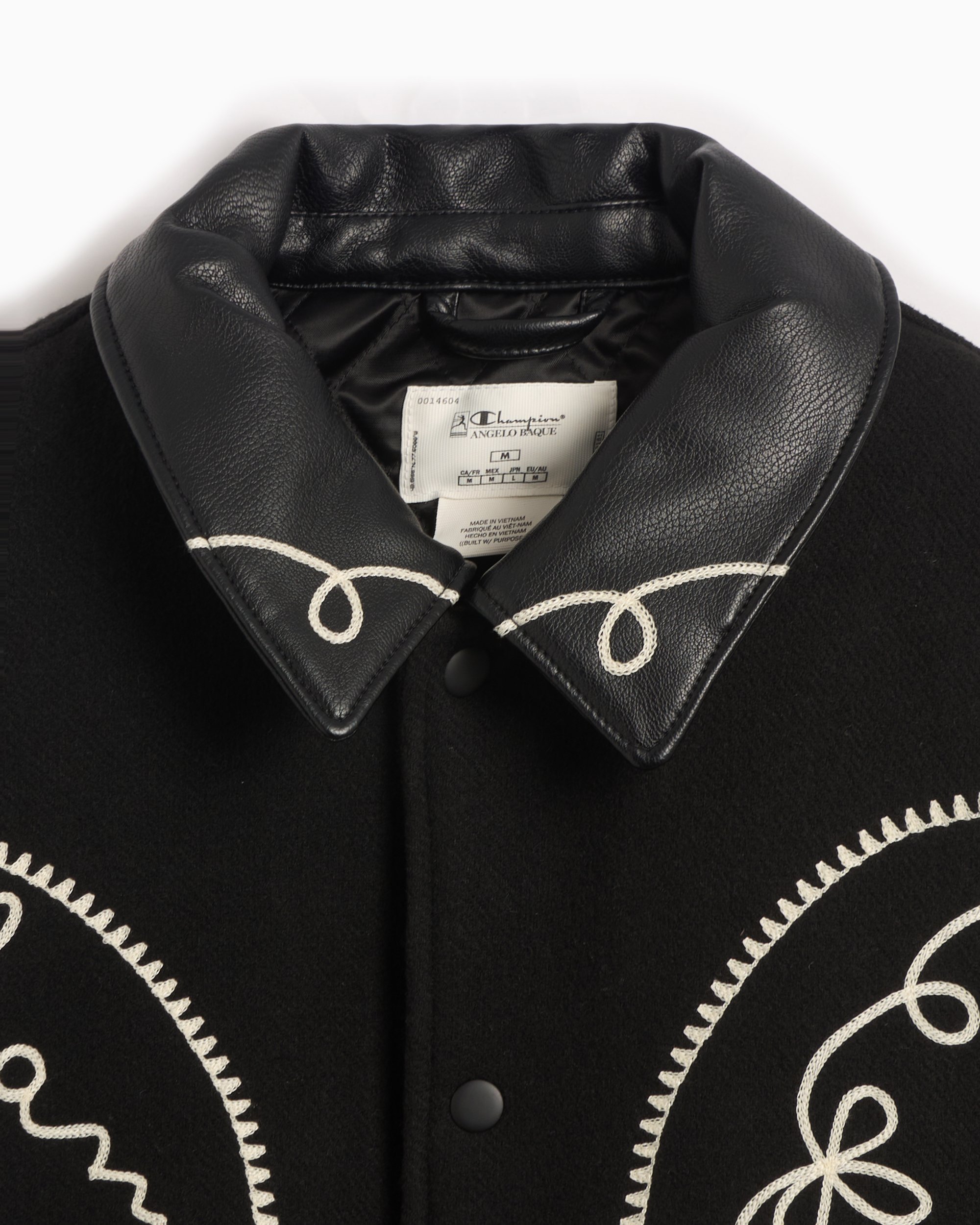 Black champion varsity jacket sales