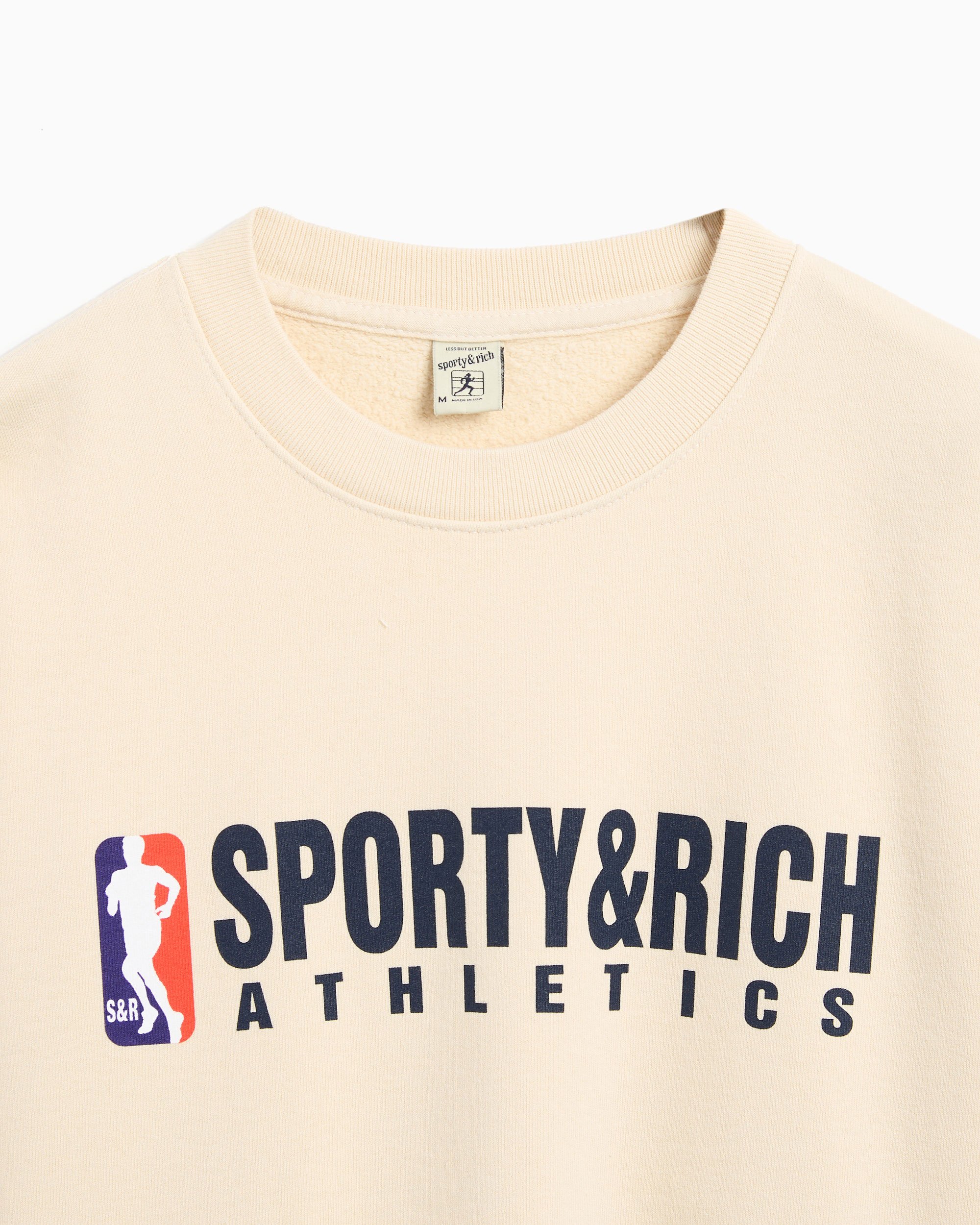 Sporty & Rich Team Logo Unisex Sweatshirt Beige WS067S410TC