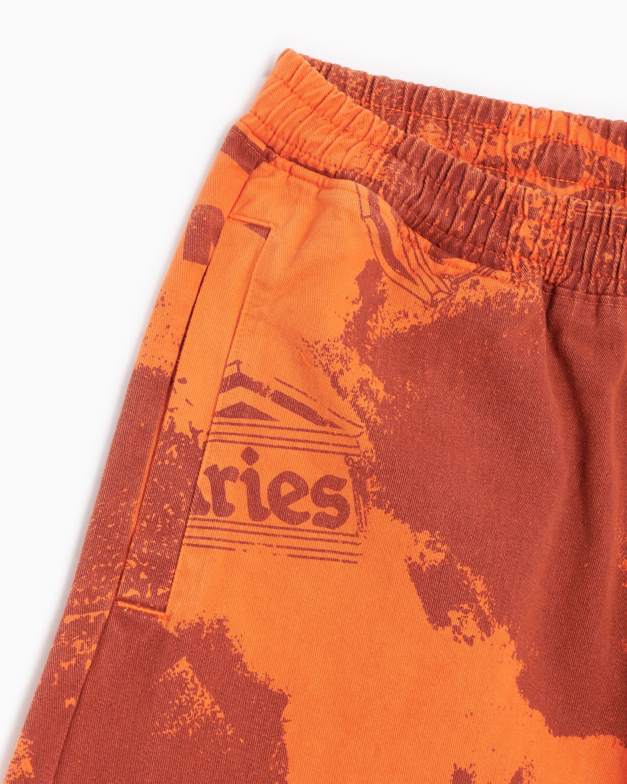 Aries distressed denim shorts - Orange