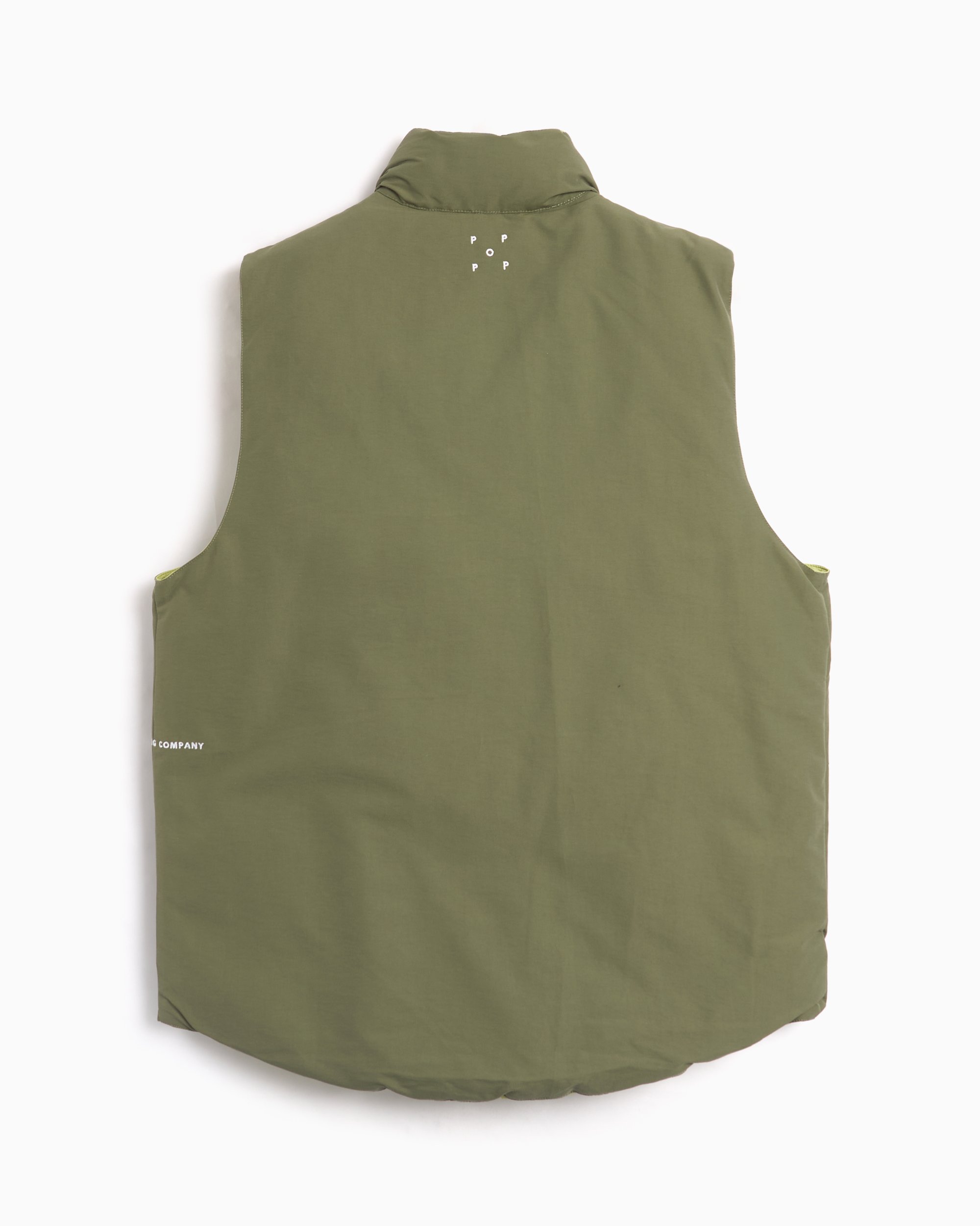 Pop Trading Company Men's Quilted Reversible Vest Green