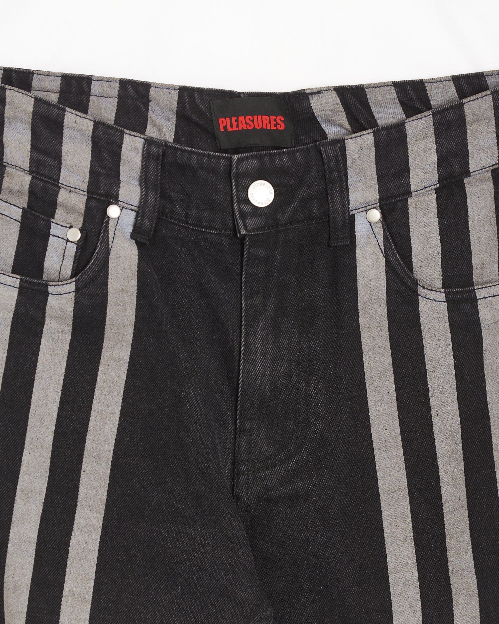 Pleasures Metric Men s 5 Pocket Denim Pants Grau P23W001 BLACK FOOTDISTRICT
