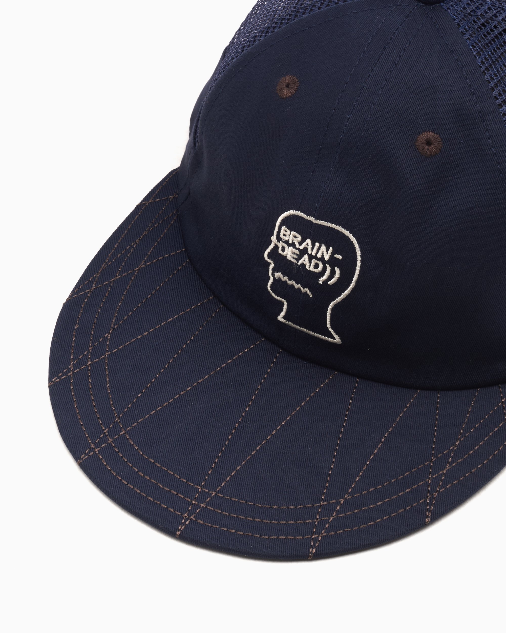 【新品】 Brim Long Logohead Dead Brain Mesh Blue Unisex Panel 帽子