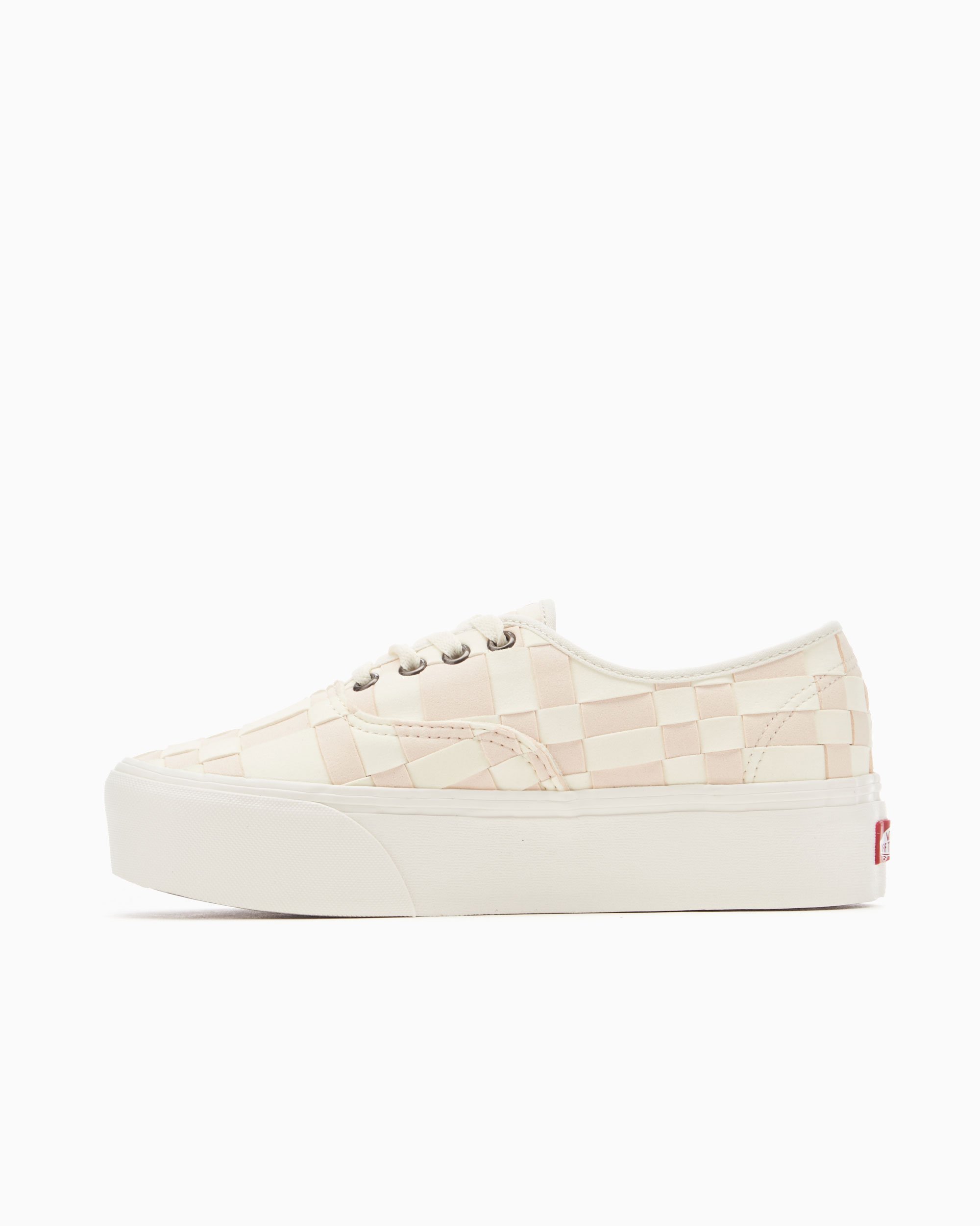 beige check vans