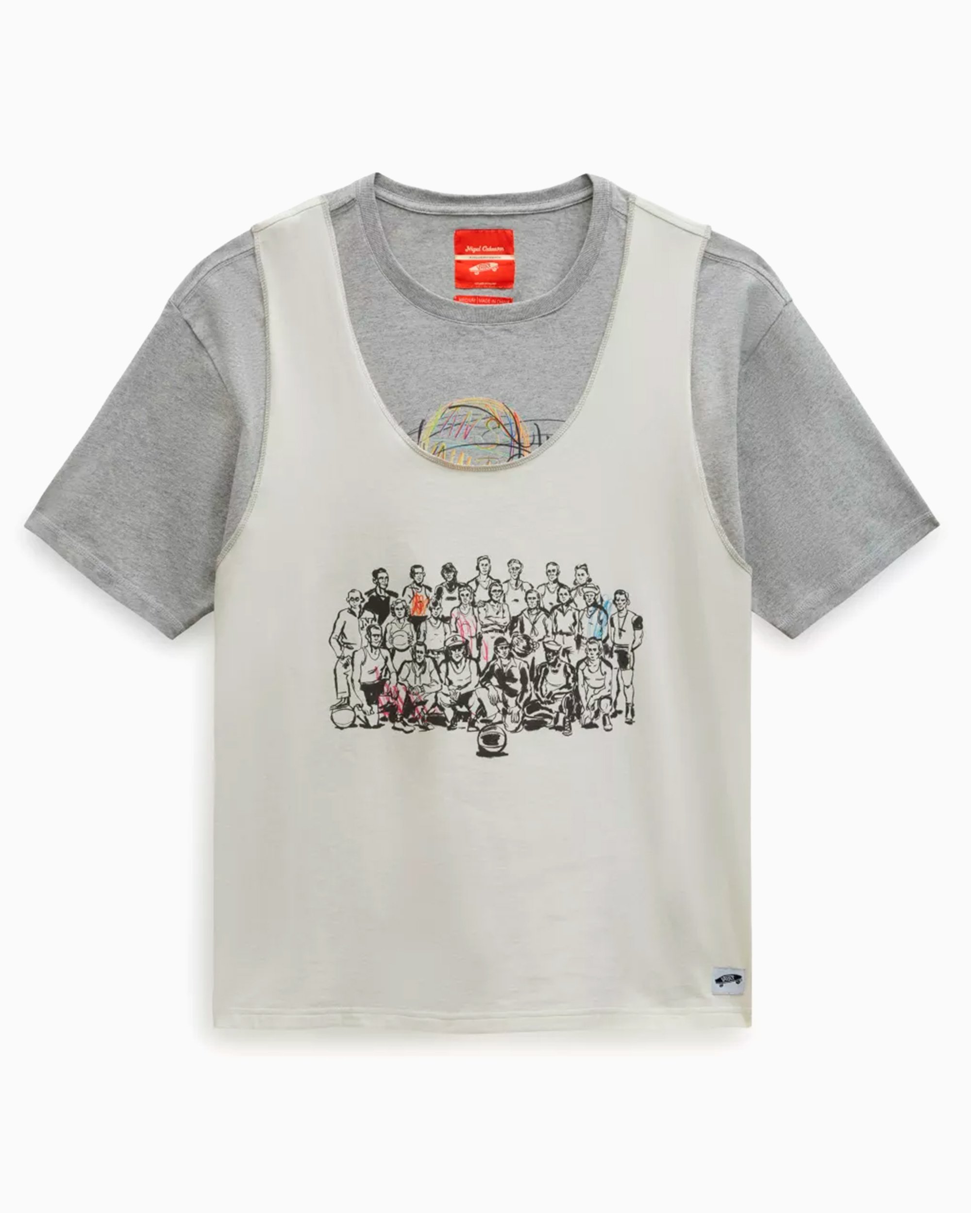 Vans x Nigel Cabourn Twofer Men s Knit T Shirt Gris Blanco
