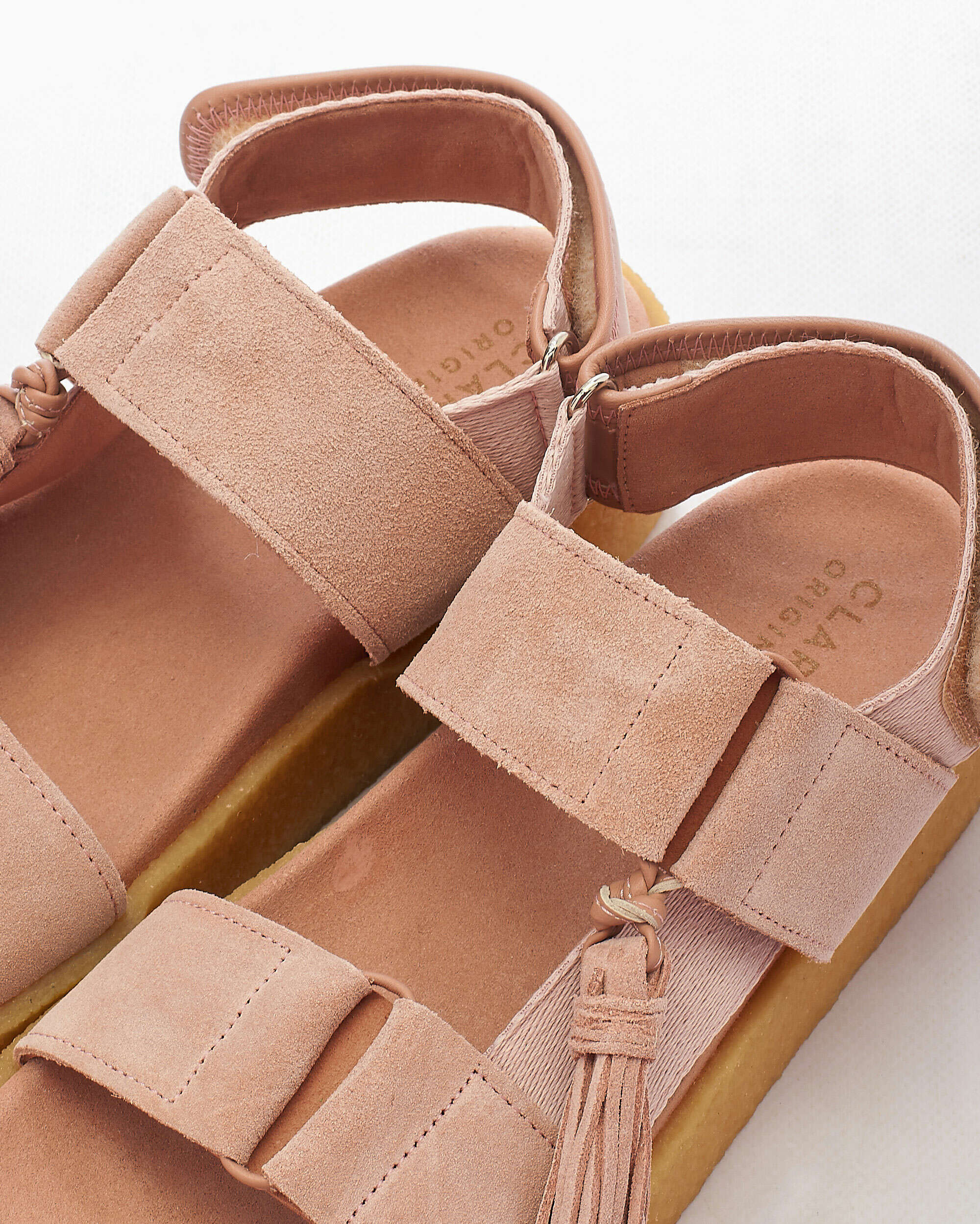 Clarks suede sandals deals