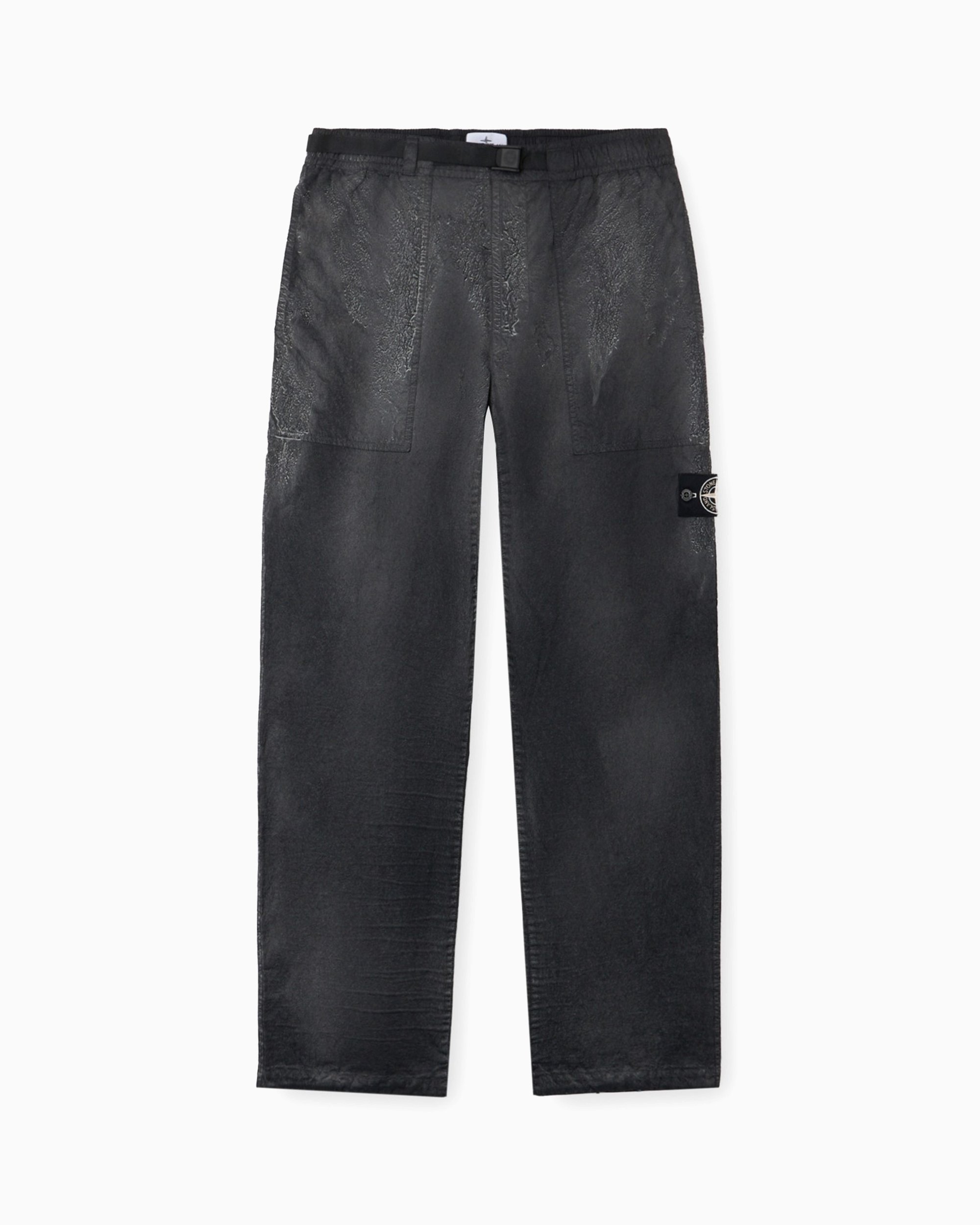 Stone Island Dense Nylon Relaxed Men's Chino Pants Black