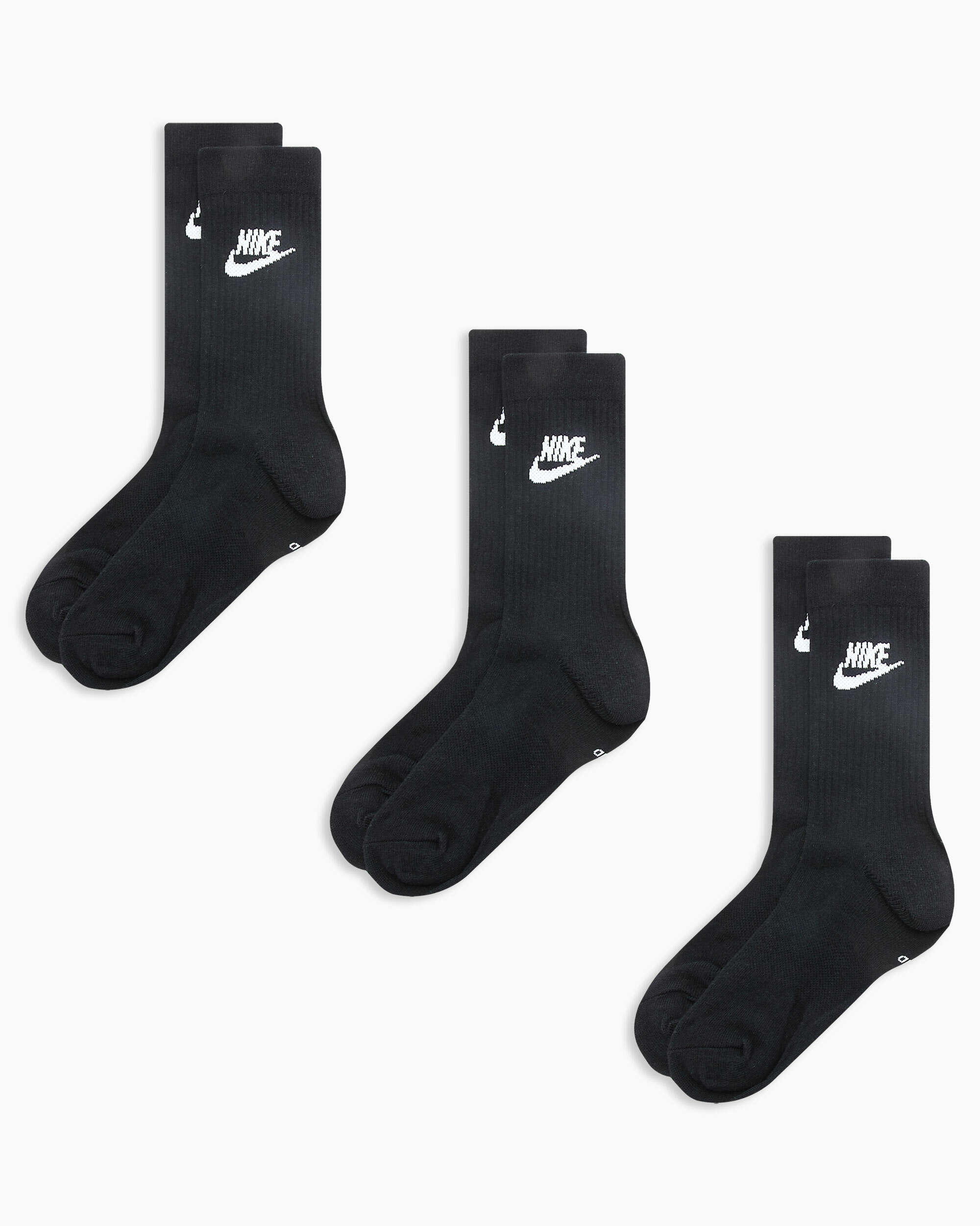 Chaussettes Nike Everyday Essential Crew 3 Pack Unisex Noir SK0109-010