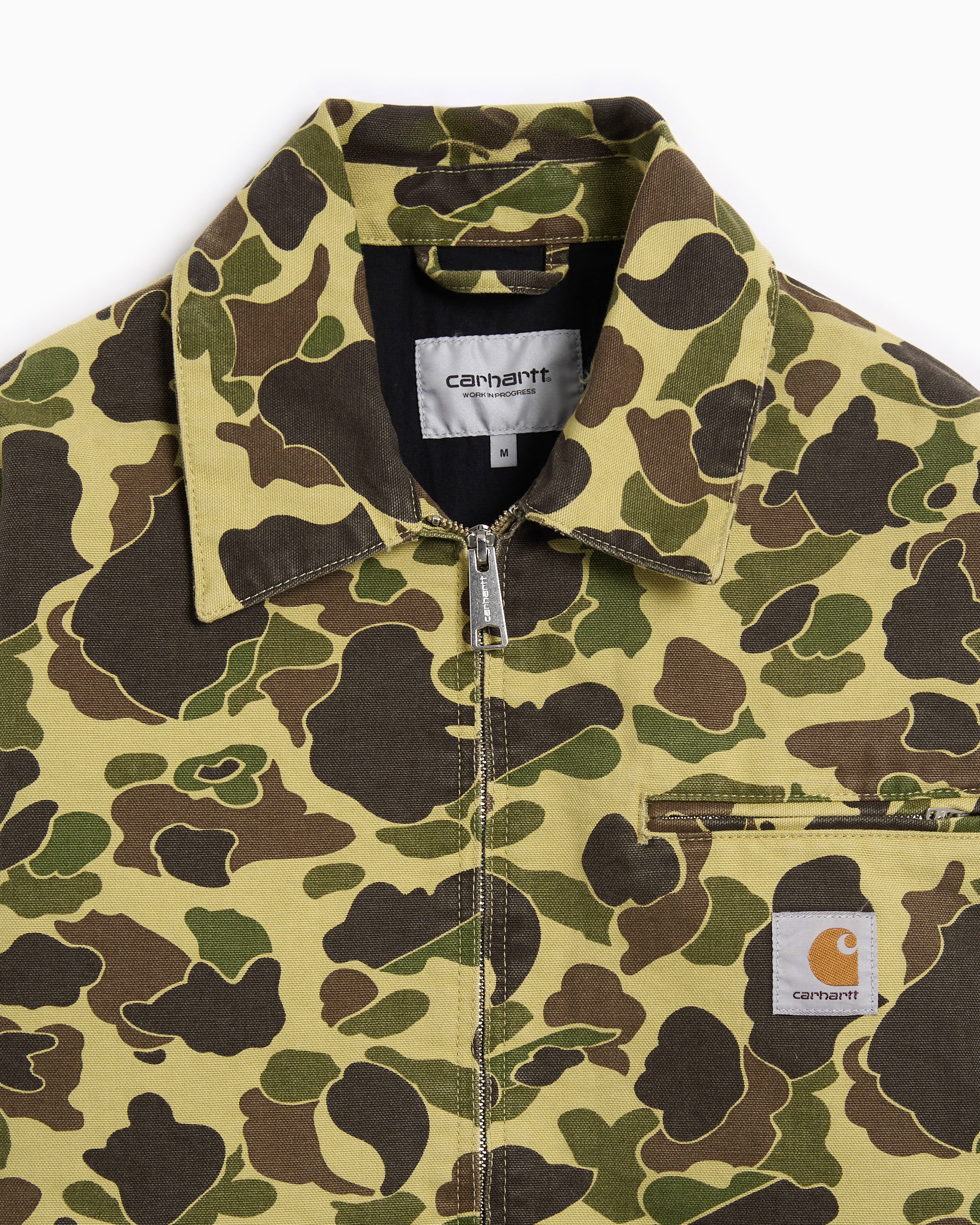 ジャケット・アウター Carhartt Detroit Jacket Duck Green Camo Carhartt WIP Duck Detroit Camo Men's Work Jacket Green
