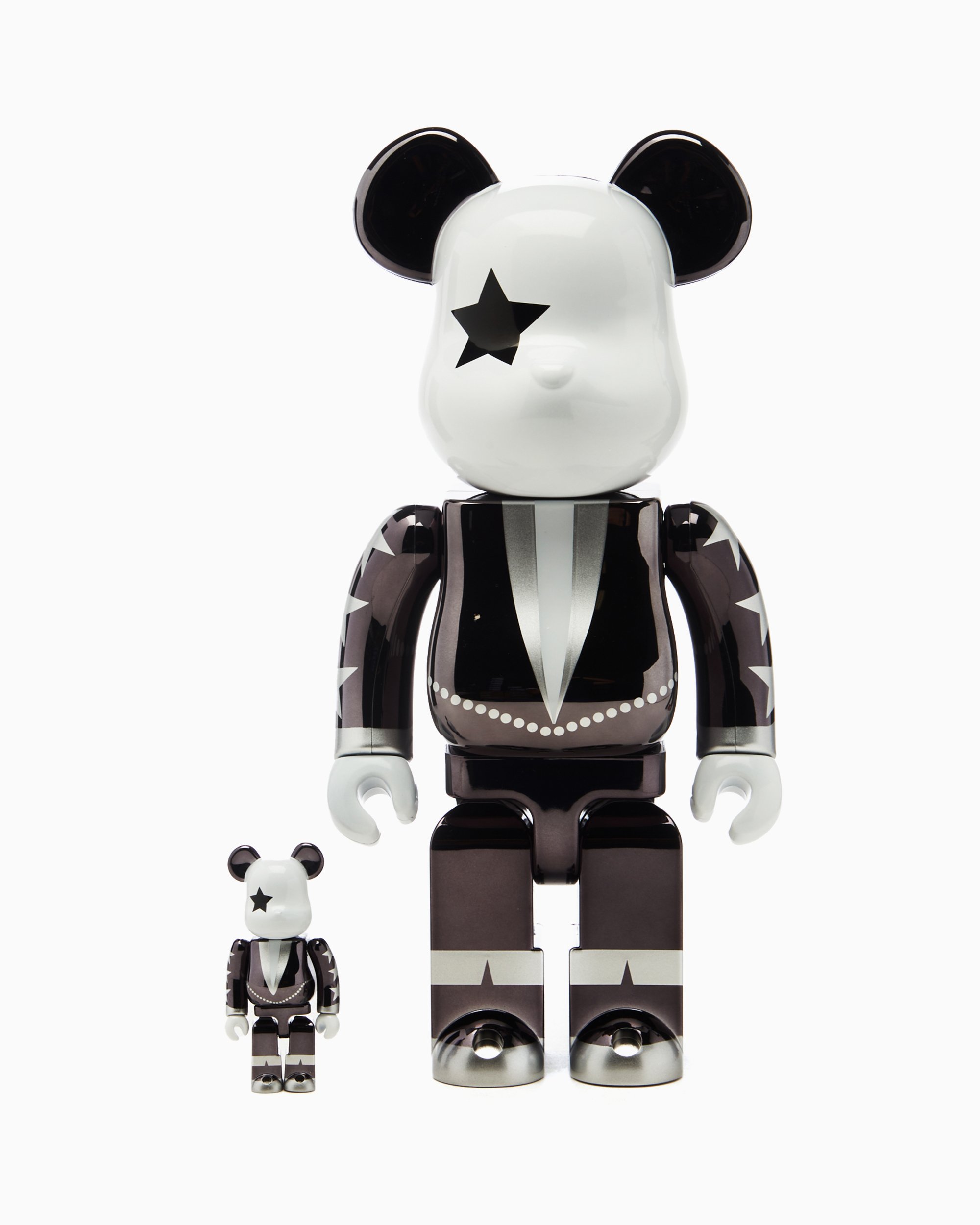 Medicom Toy Be@rbrick Kiss Star Child Chrome 100%+400% Negro 