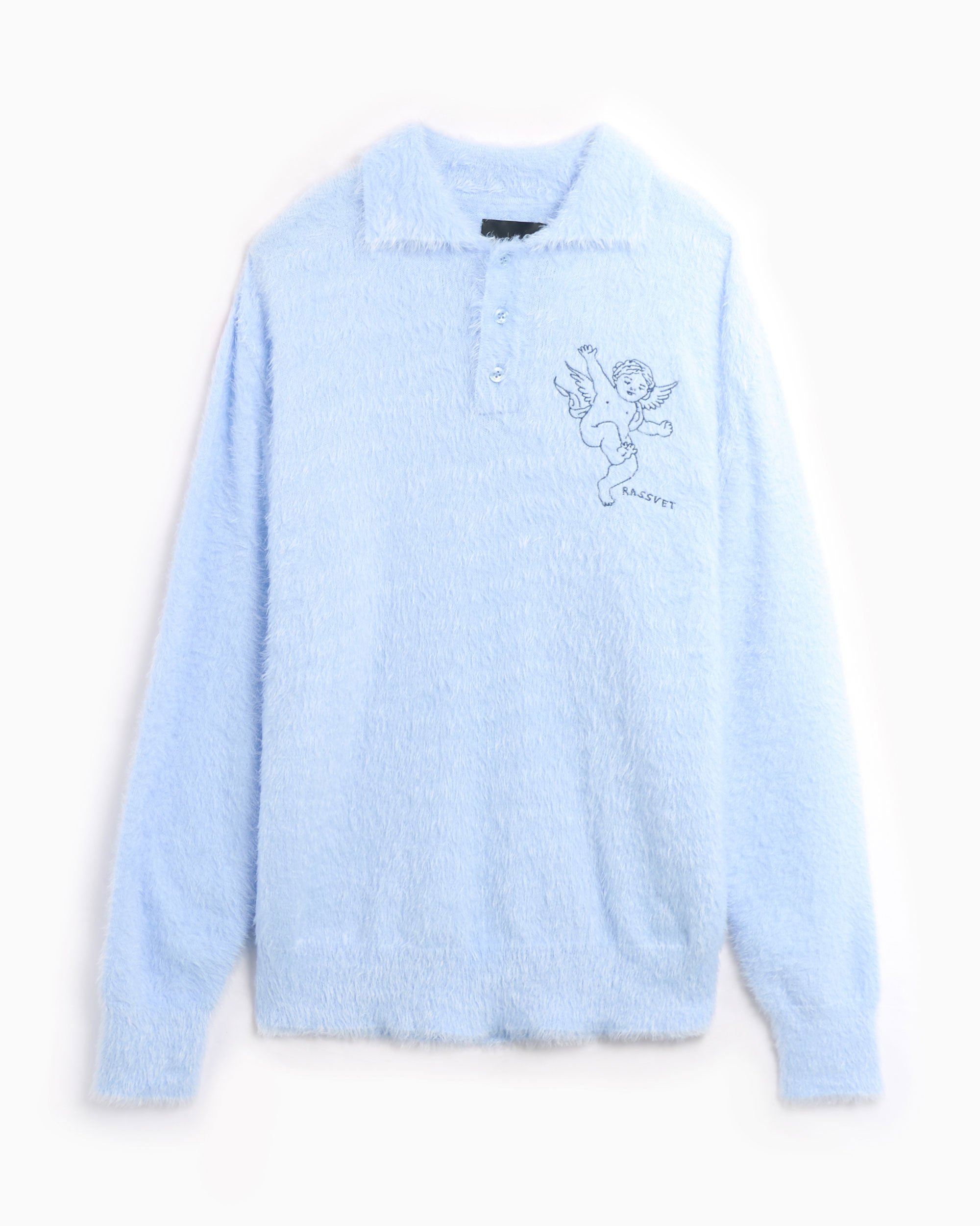 Rassvet Angel Men's Mohair Knit Polo Blue PACC15N003-1