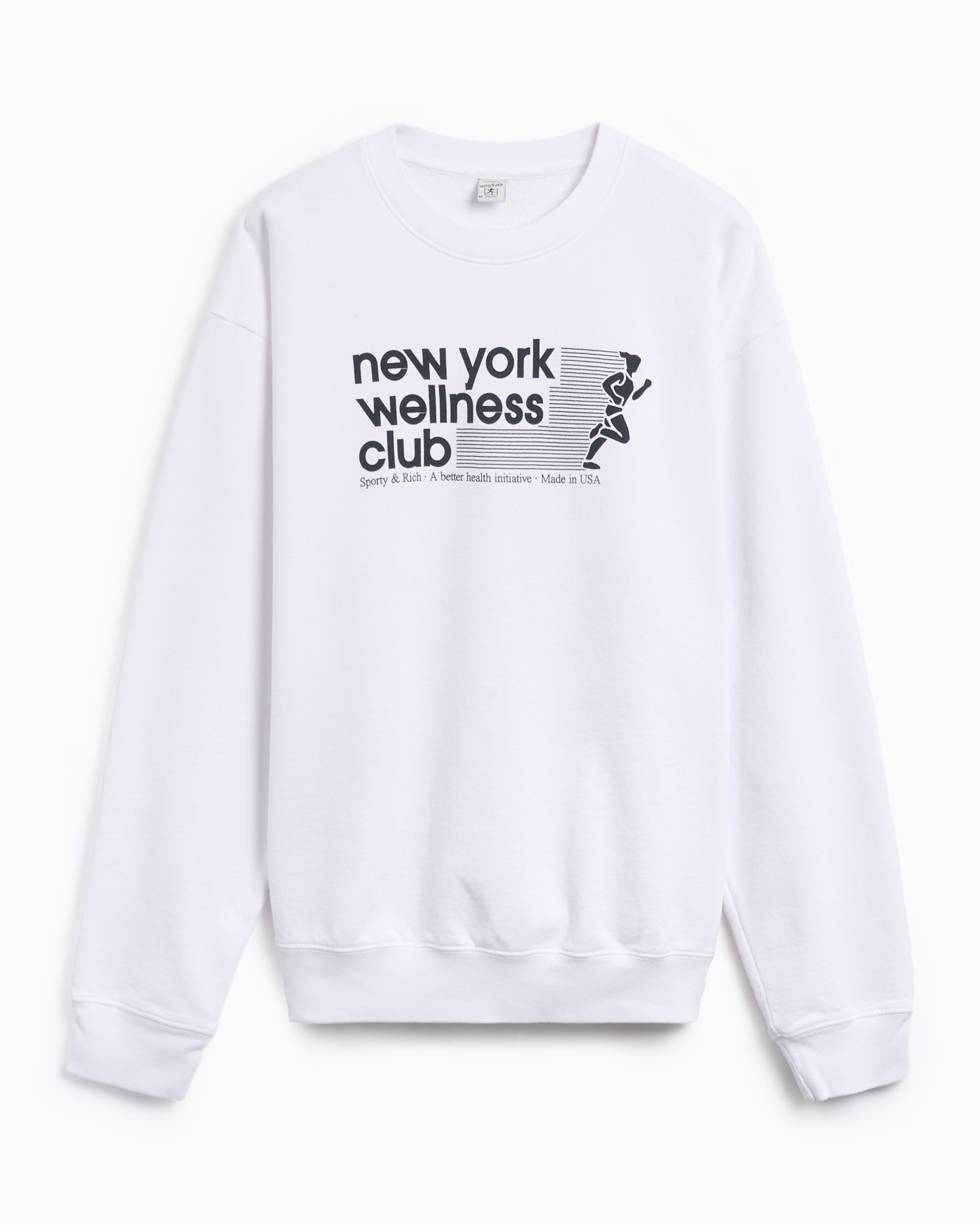 Sporty & Rich USA Wellness Club Unisex Sweatshirt White Sporty & Rich USA Wellness Club Unisex Sweatshirt White