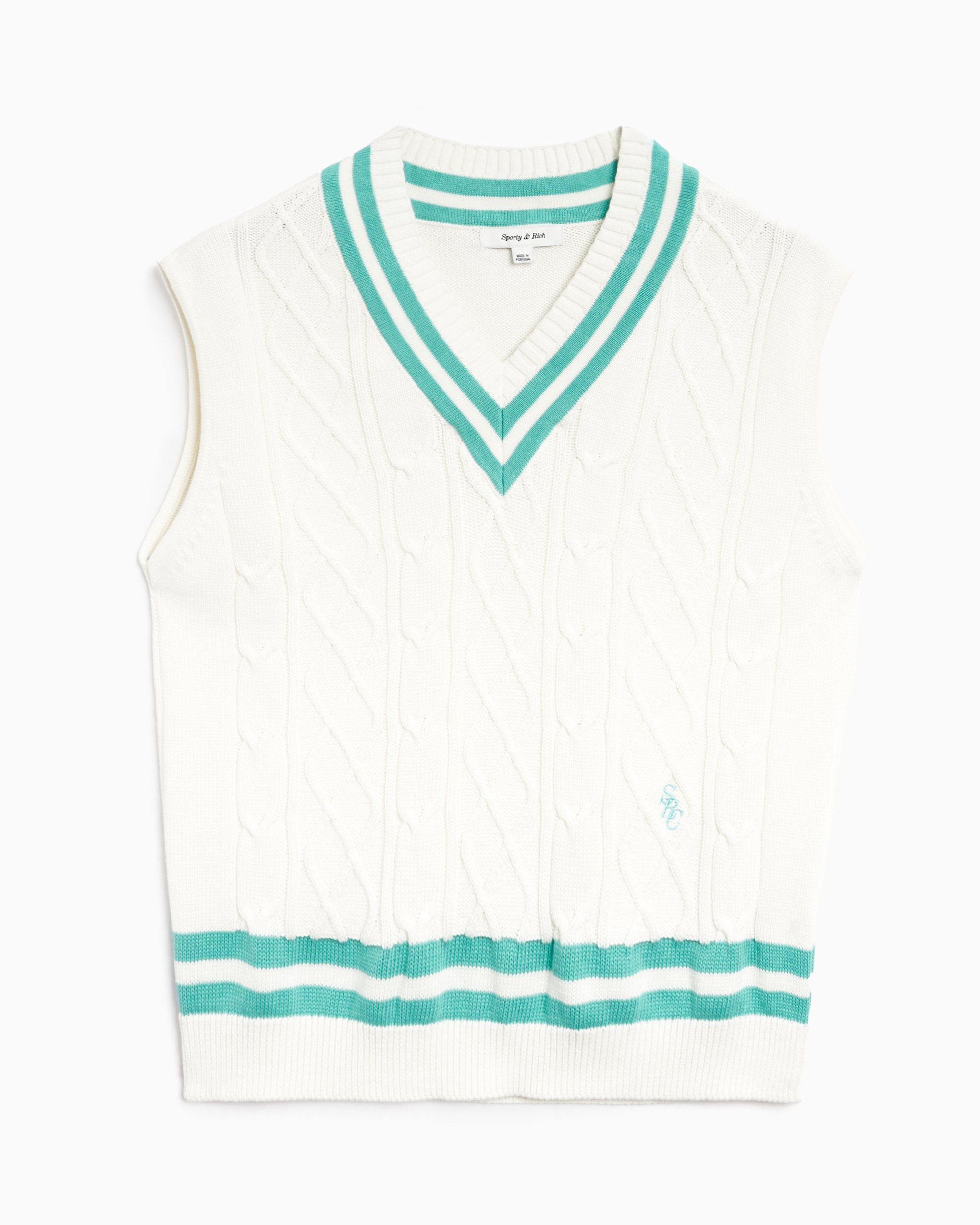 大きい割引 SRC Rich & Sporty Unisex WS019S416SO White Vest Cableknit トップス