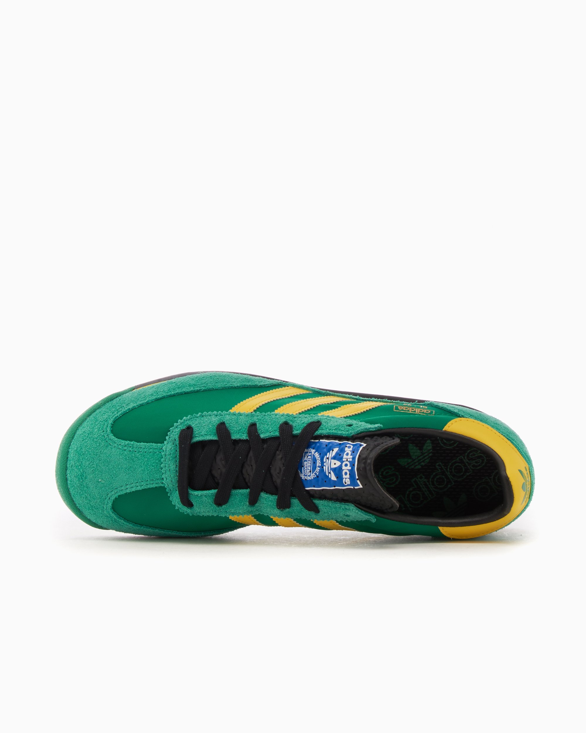 Green and yellow adidas jeans store