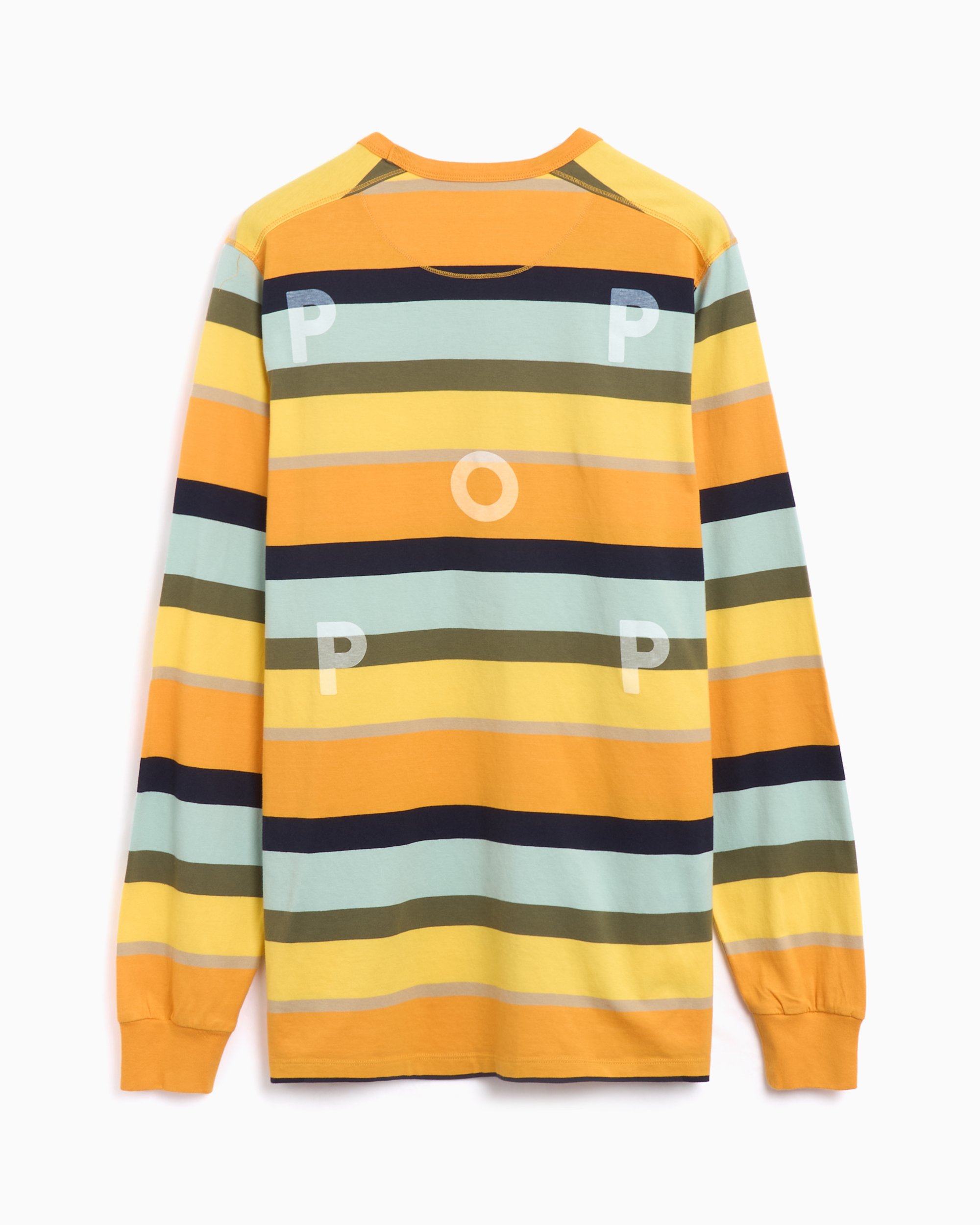 Pop Trading Company Men's Striped Logo Long Sleeve T-Shirt