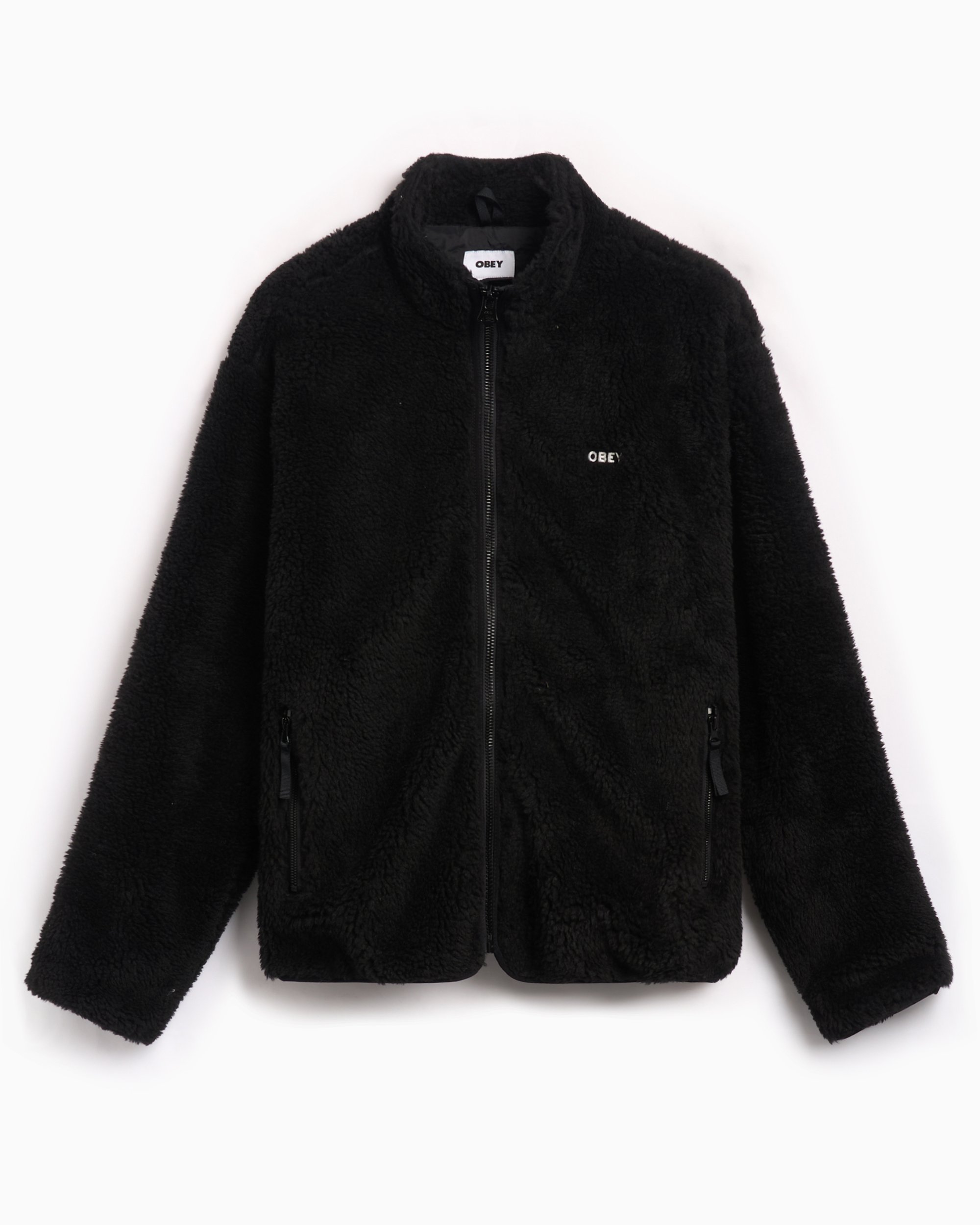 OBEY Clothing Icon Face Men s Sherpa Jacket Noir 121800564 BLK FOOTDISTRICT