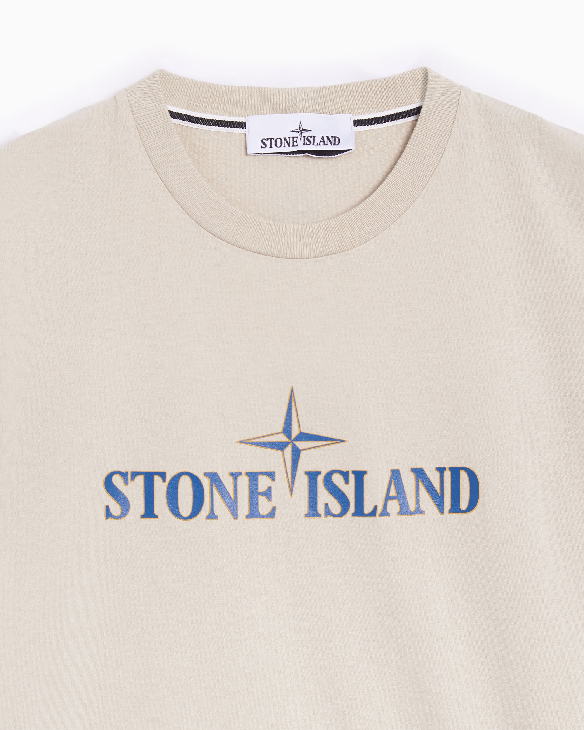 Stone Island Logo Men's T-Shirt Beige 81152NS80-V0097 | FOOTDISTRICT
