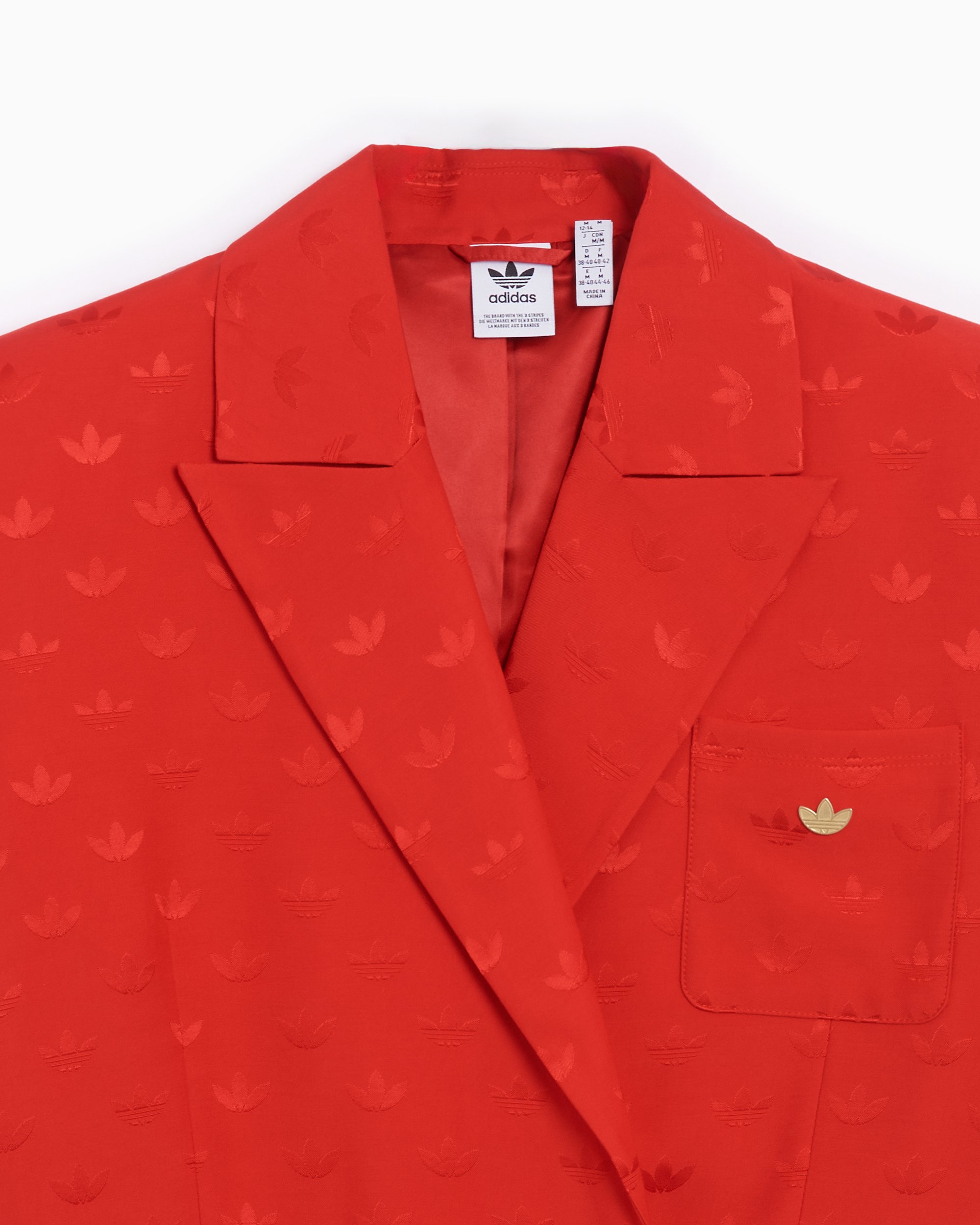 adidas Originals Premium Women s Woven Jacquard Blazer Rosso JJ2171 FOOTDISTRICT
