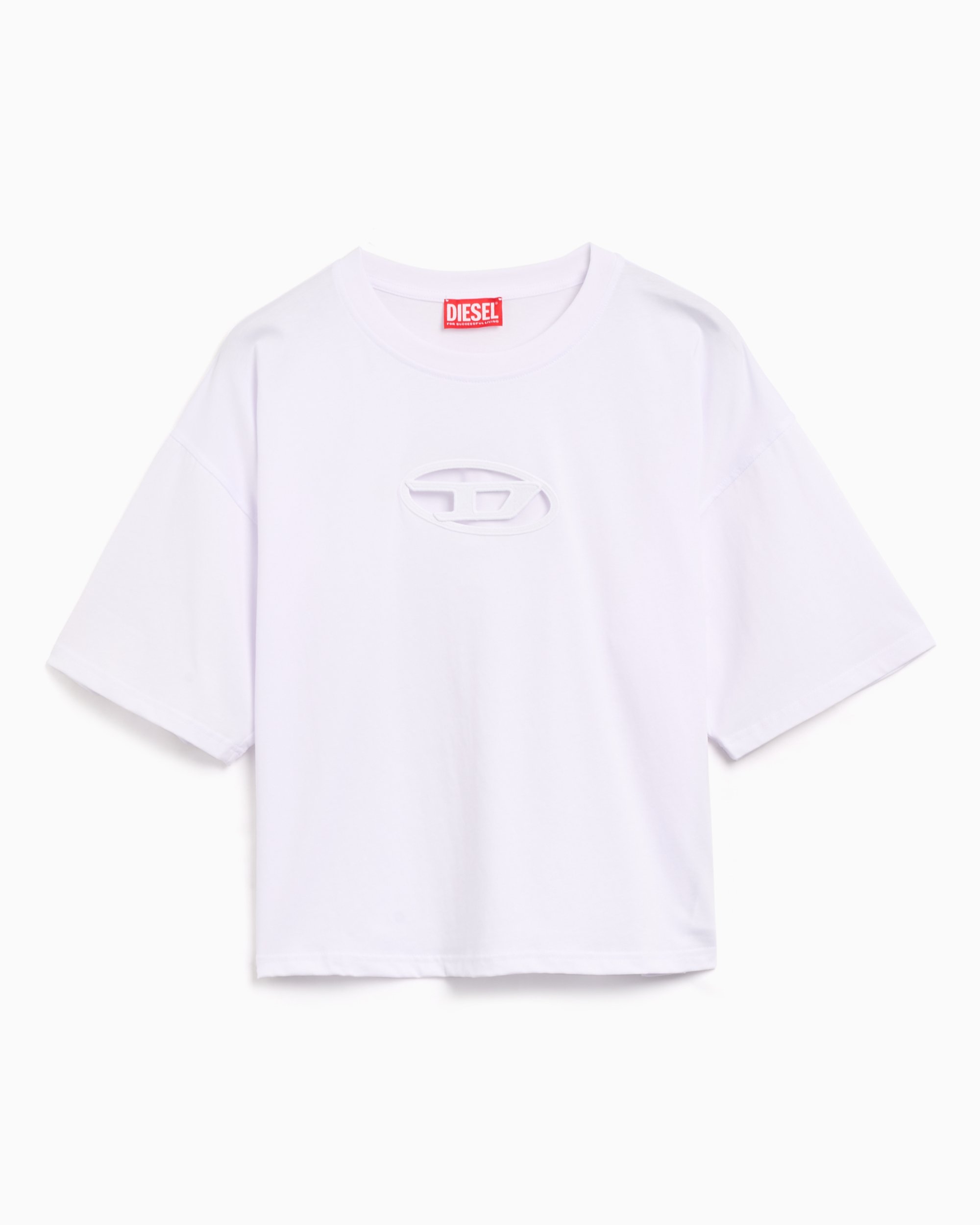 Diesel T Buxt Women s Cropped T Shirt WeiB A15096 0NIAX 100 FOOTDISTRICT