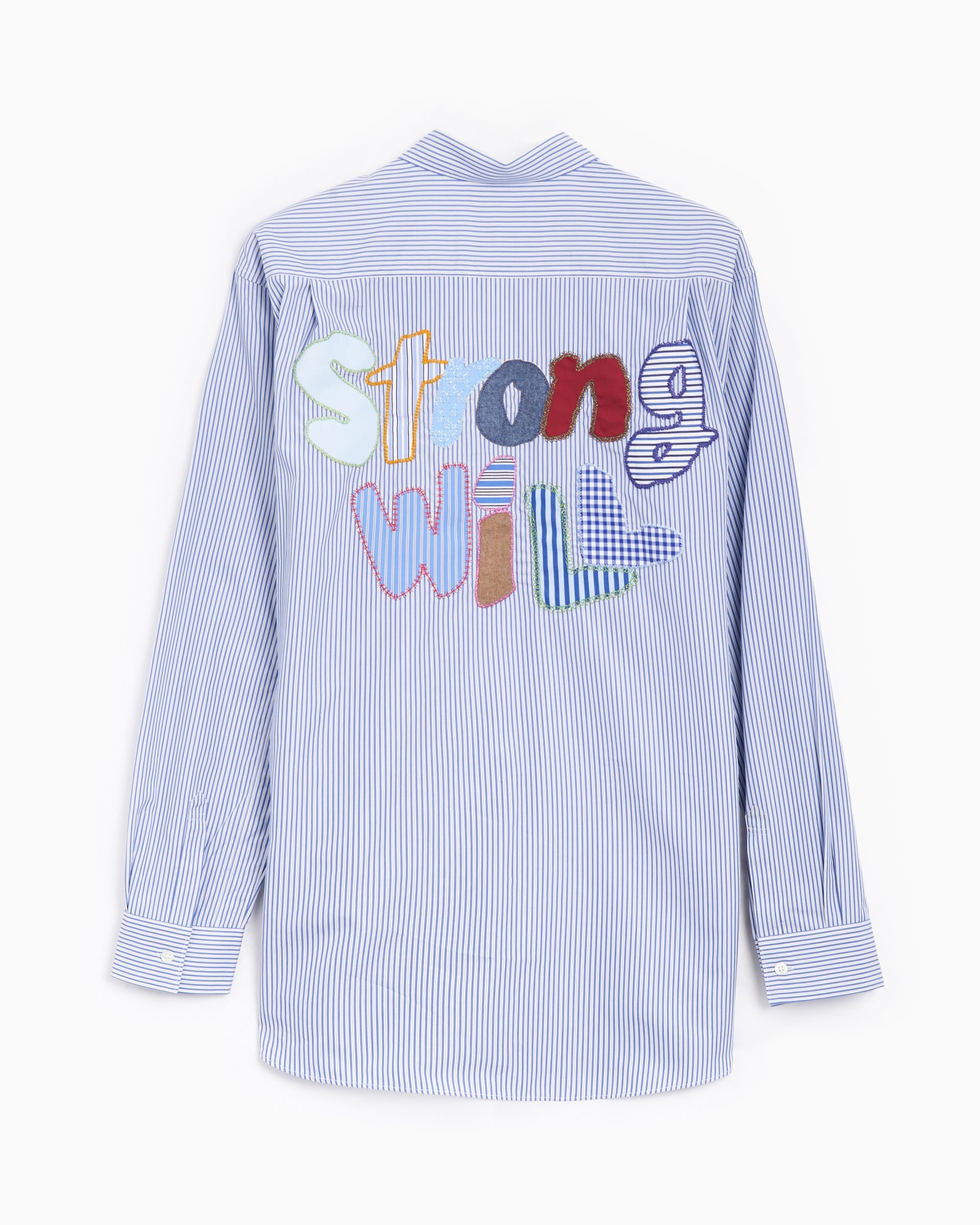 Comme Des Garçons Shirt Strong Will Men's Woven Shirt Blue