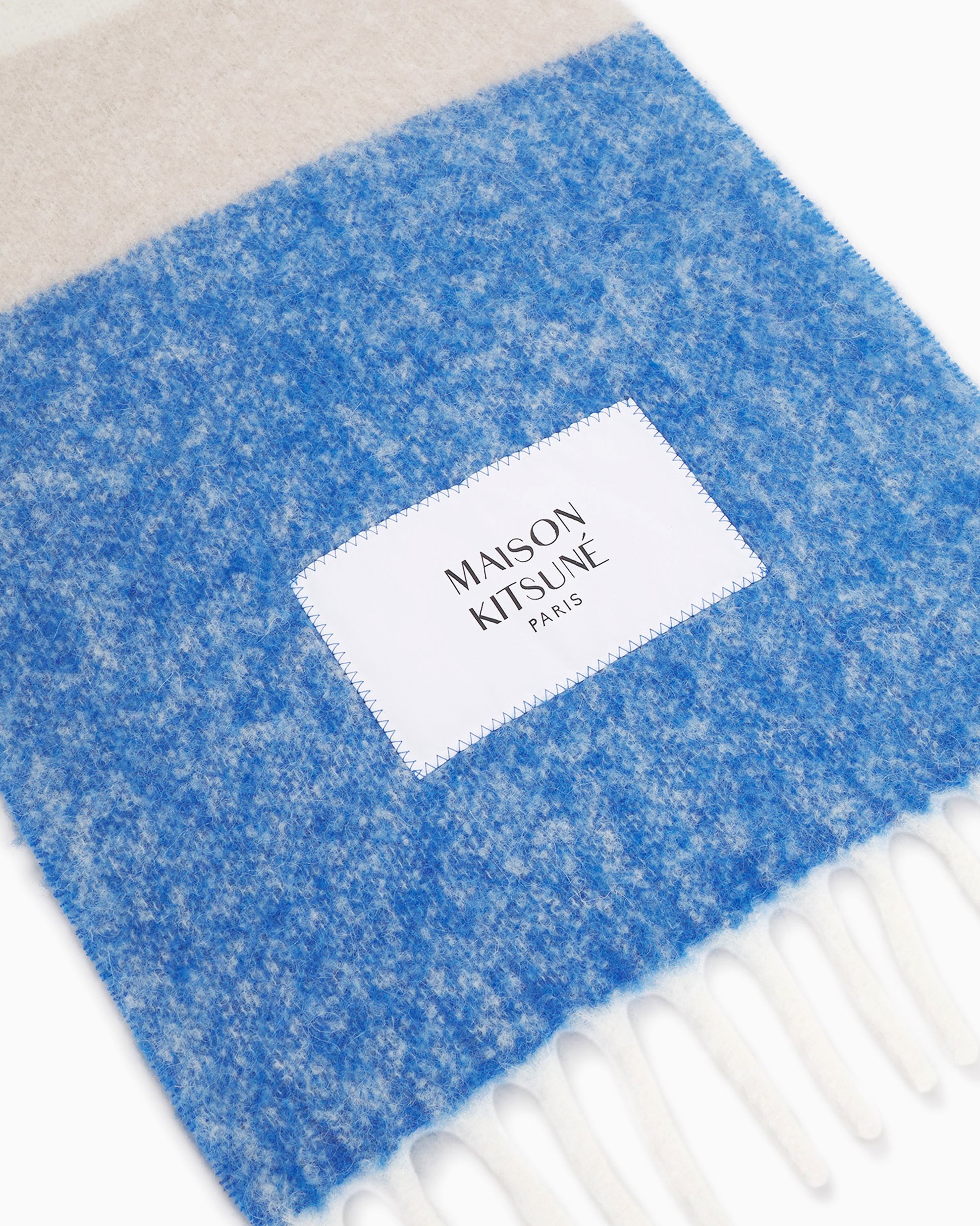 Maison Kitsuné Striped Unisex Scarf Blue PM06203WA0022-0360