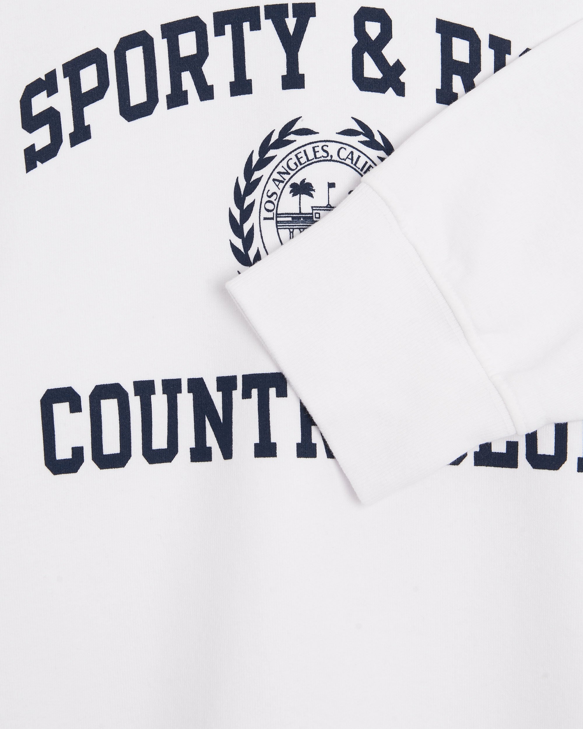 Sporty & Rich Varsity Crest Unisex Sweatshirt White CRAW2355WH 