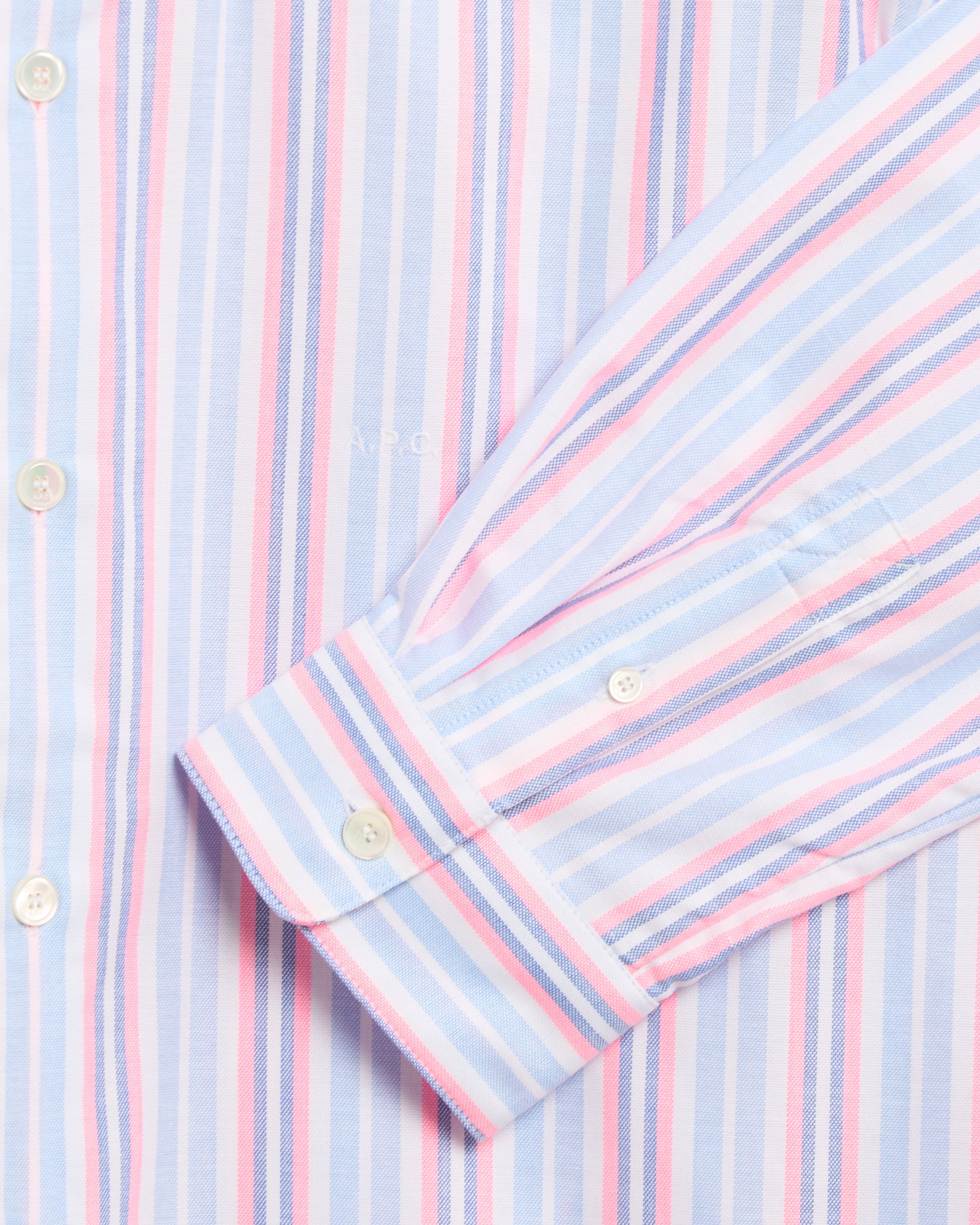 A.P.C. Mathias Men's Shirt Blue, Pink COGXO-H12586-FAM