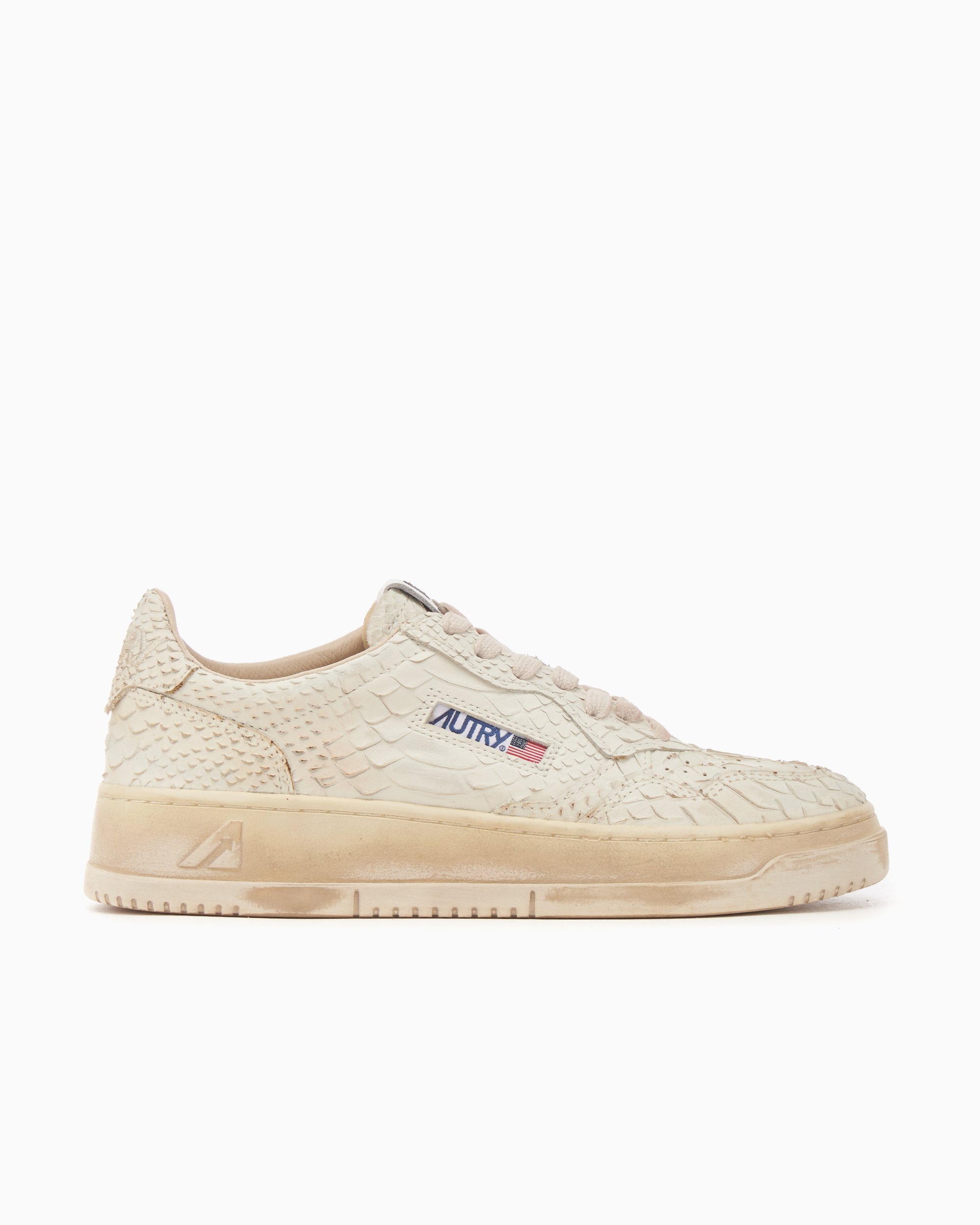 スニーカー AUTRY Woman Sneakers Gold PTLWWB16 Autry Medalist Low Sneakers In White Leather And Details In