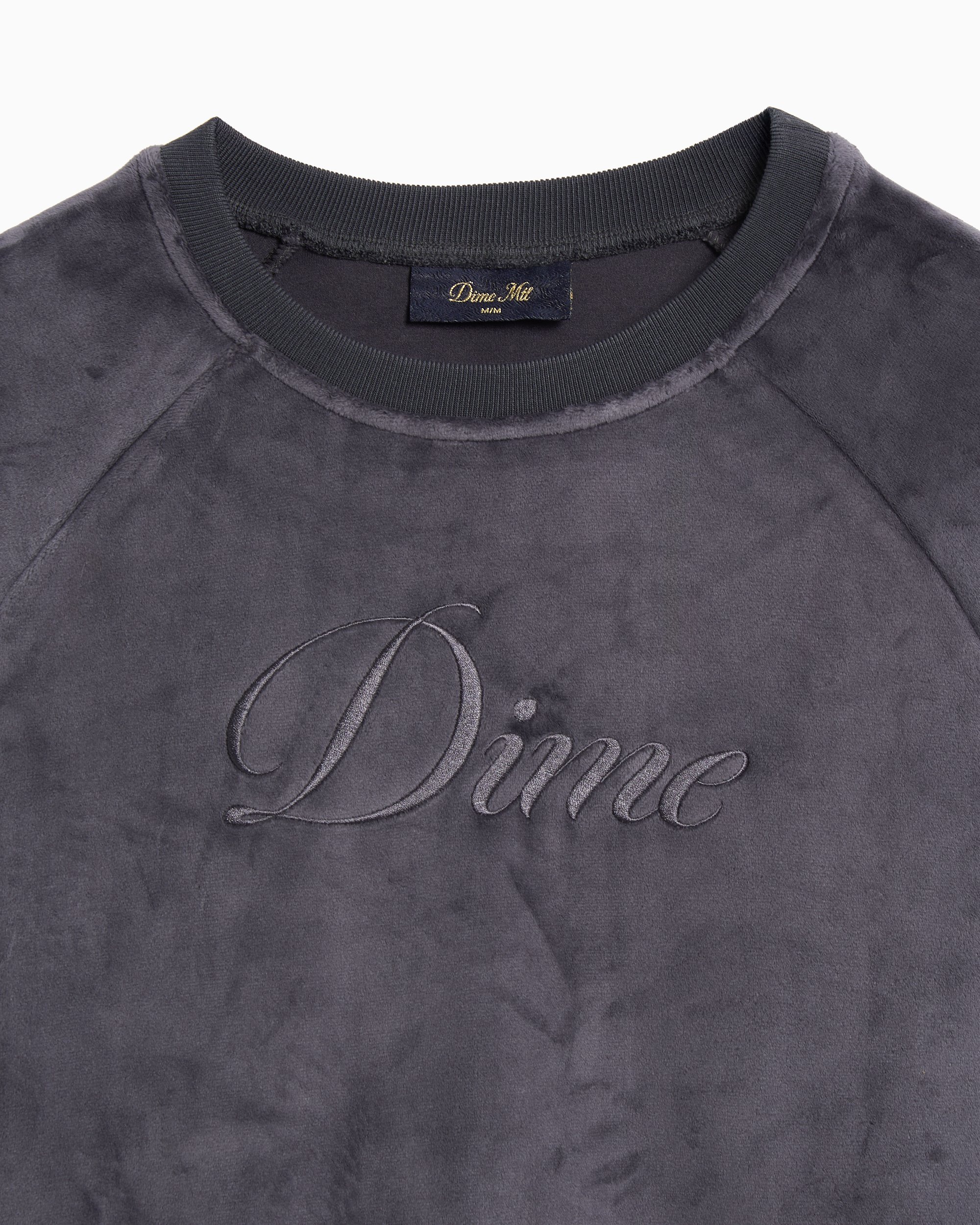 Dime MTL Cursive Velvet Logo Men's Sweatshirt Purple DIMESP255SMO