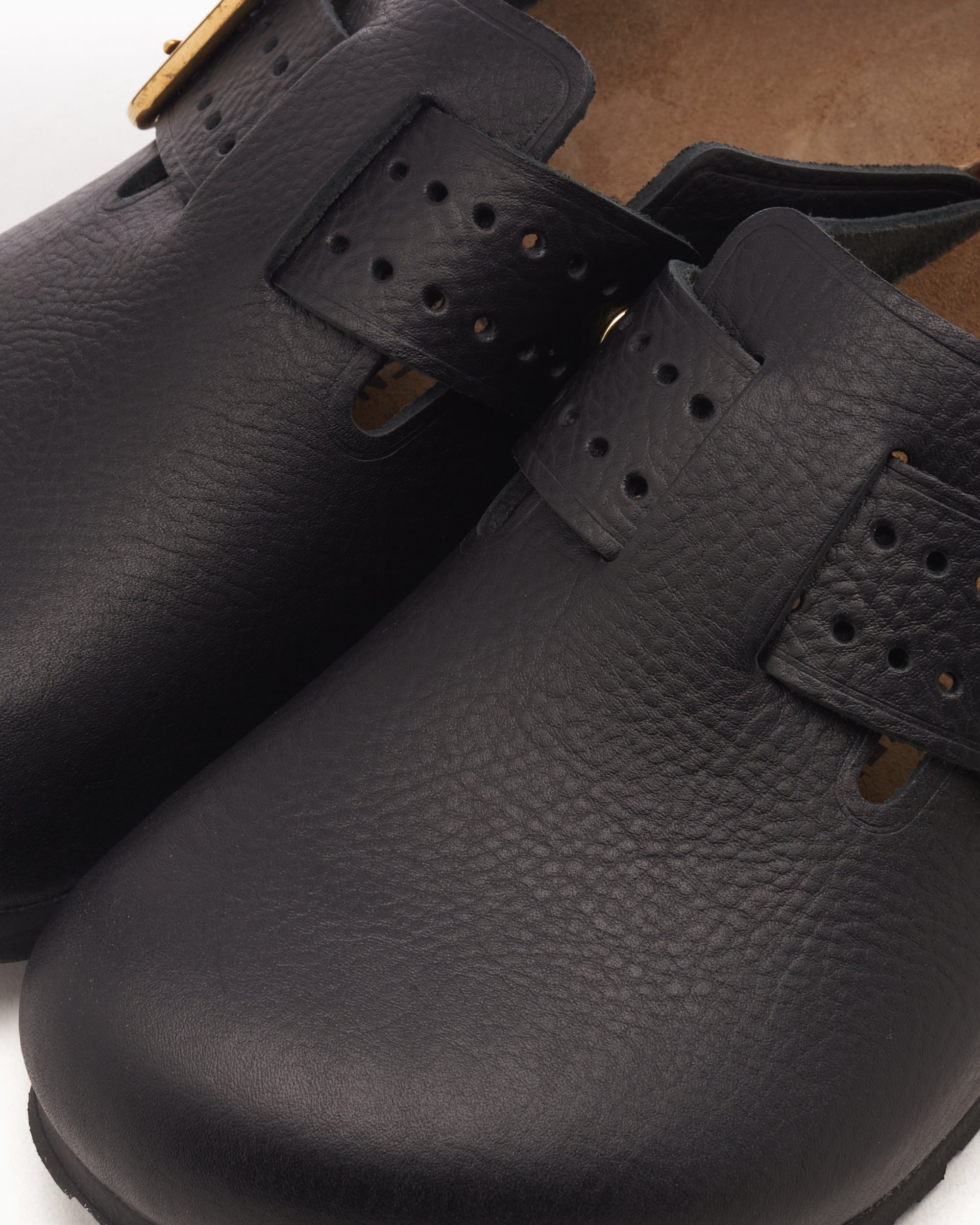 BIRKENSTOCK Boston Bold Natural Leather Regular Black