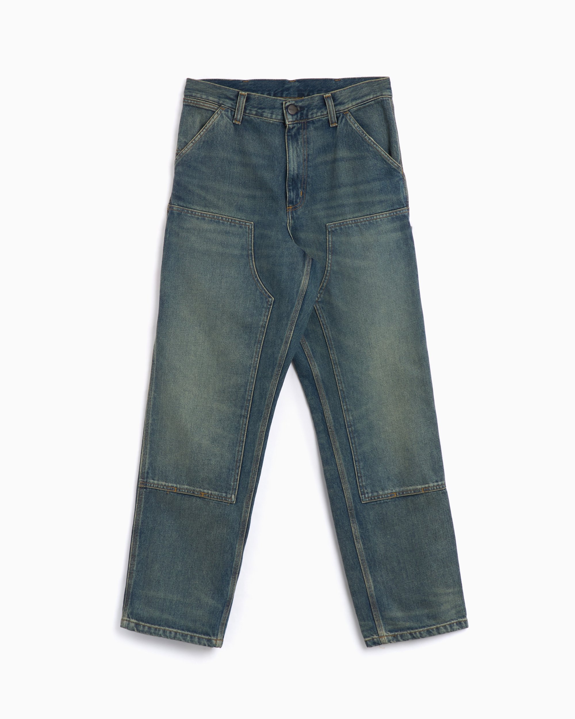 Carhartt WIP Double Knee Unisex Pants Blue I032699-014Q | FOOTDISTRICT