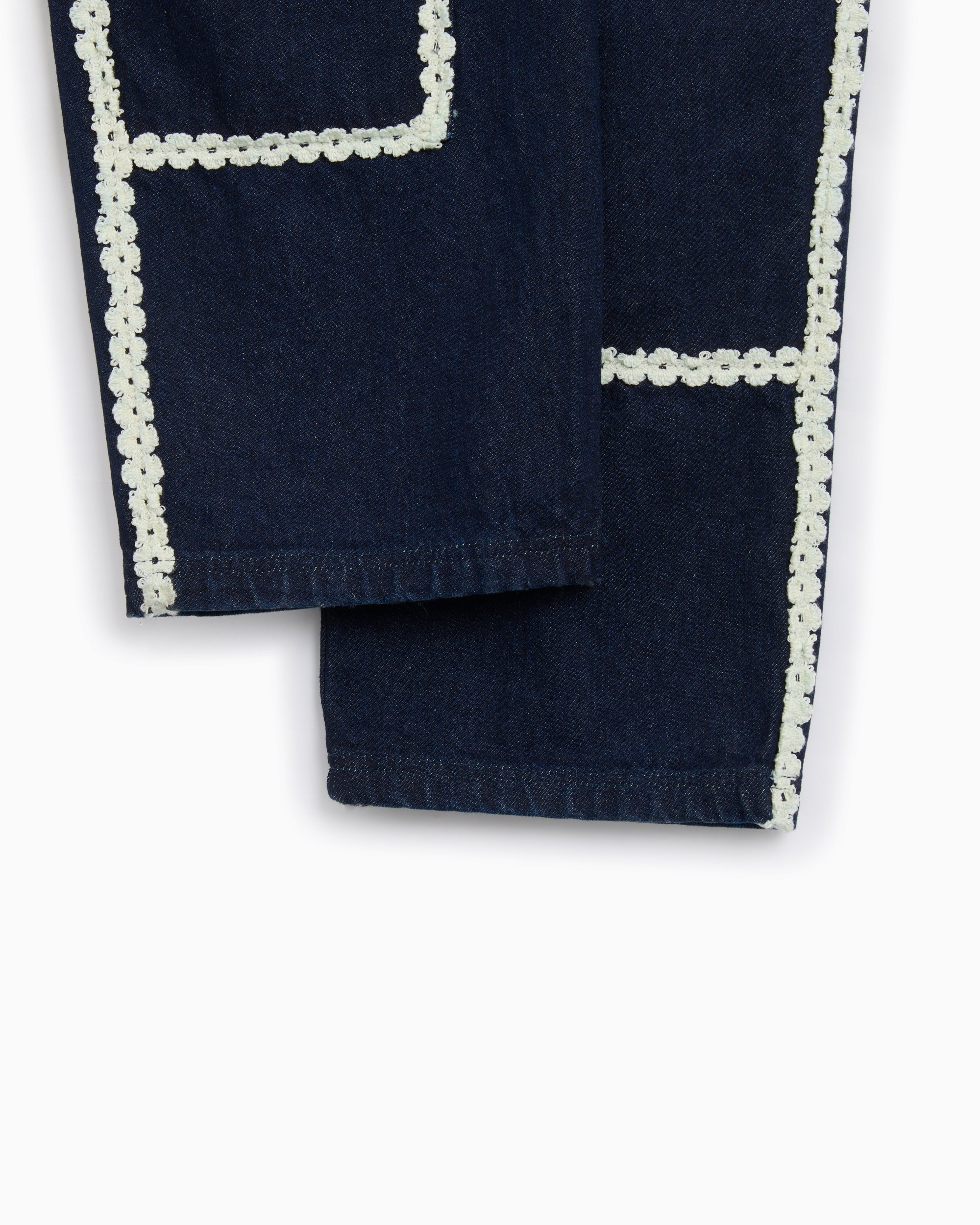 Arte Antwerp Flower Trim Men's Denim Pants Blue AW24-007P