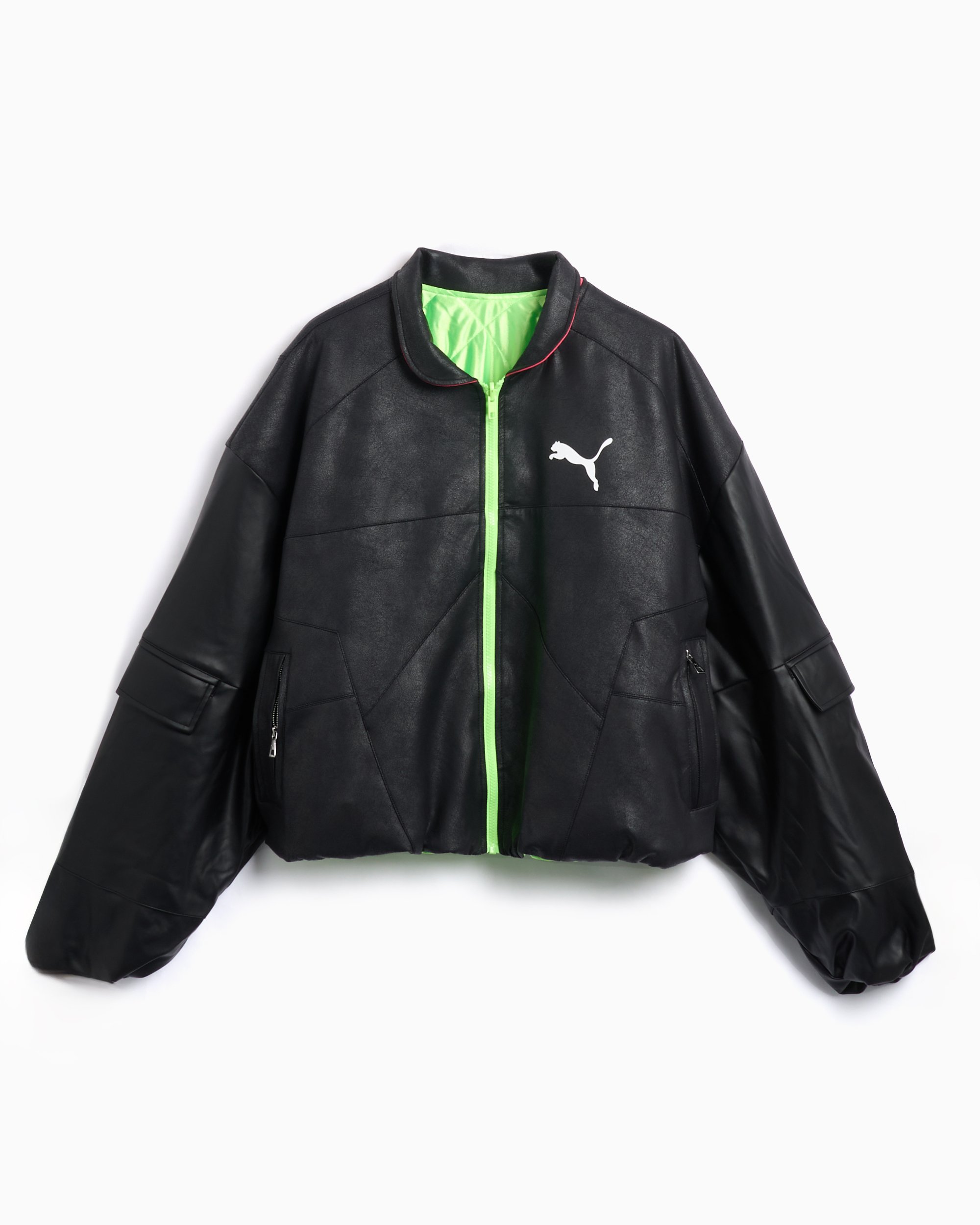 Puma x A$AP ROCKY Men's Reversible Pleather Bomber Jacket Black 632480-01 |  FOOTDISTRICT