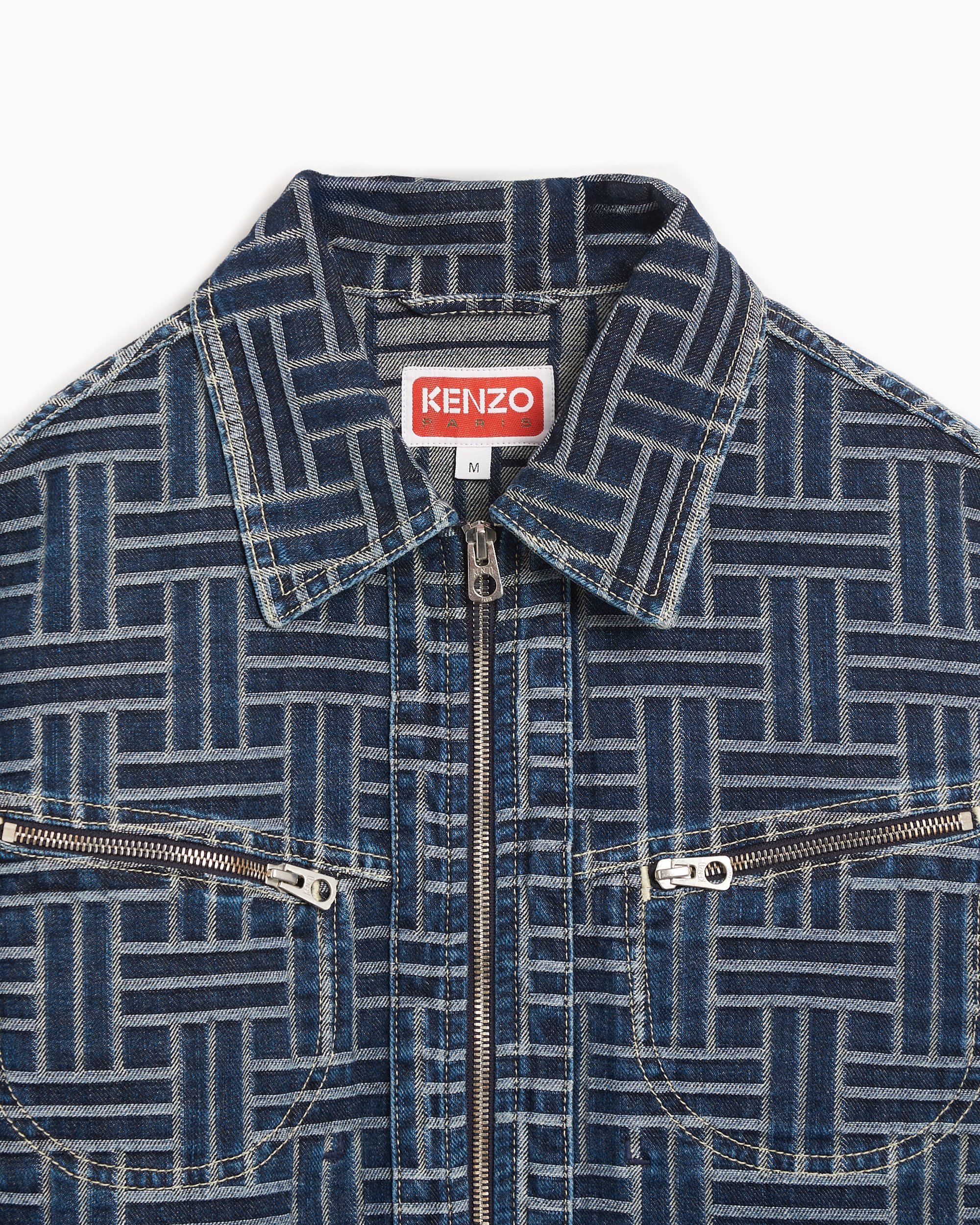 Kenzo Weave Men s Denim Jacket Azul FE65DV3106J2 DD FOOTDISTRICT
