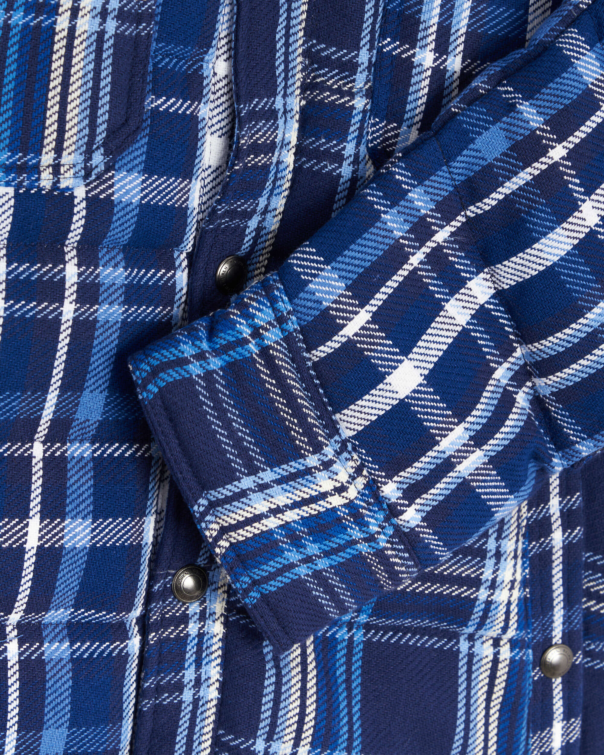 Polo Ralph Lauren Men's Blue/Cream Plaid Fleece Shirt Jacket