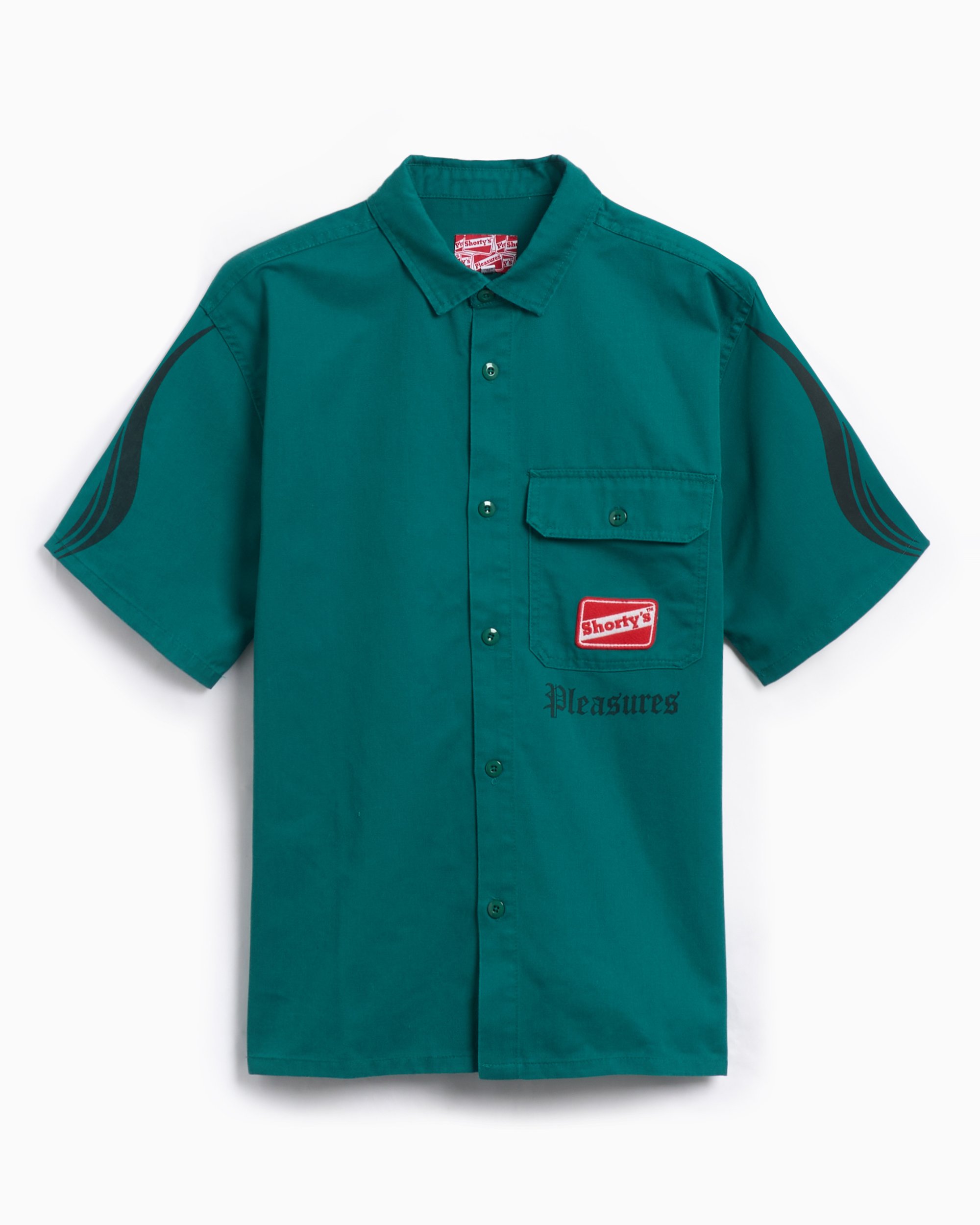 Pleasures x Shortys Gutierrez Men s Work Shirt Grun P24F006 GREEN FOOTDISTRICT