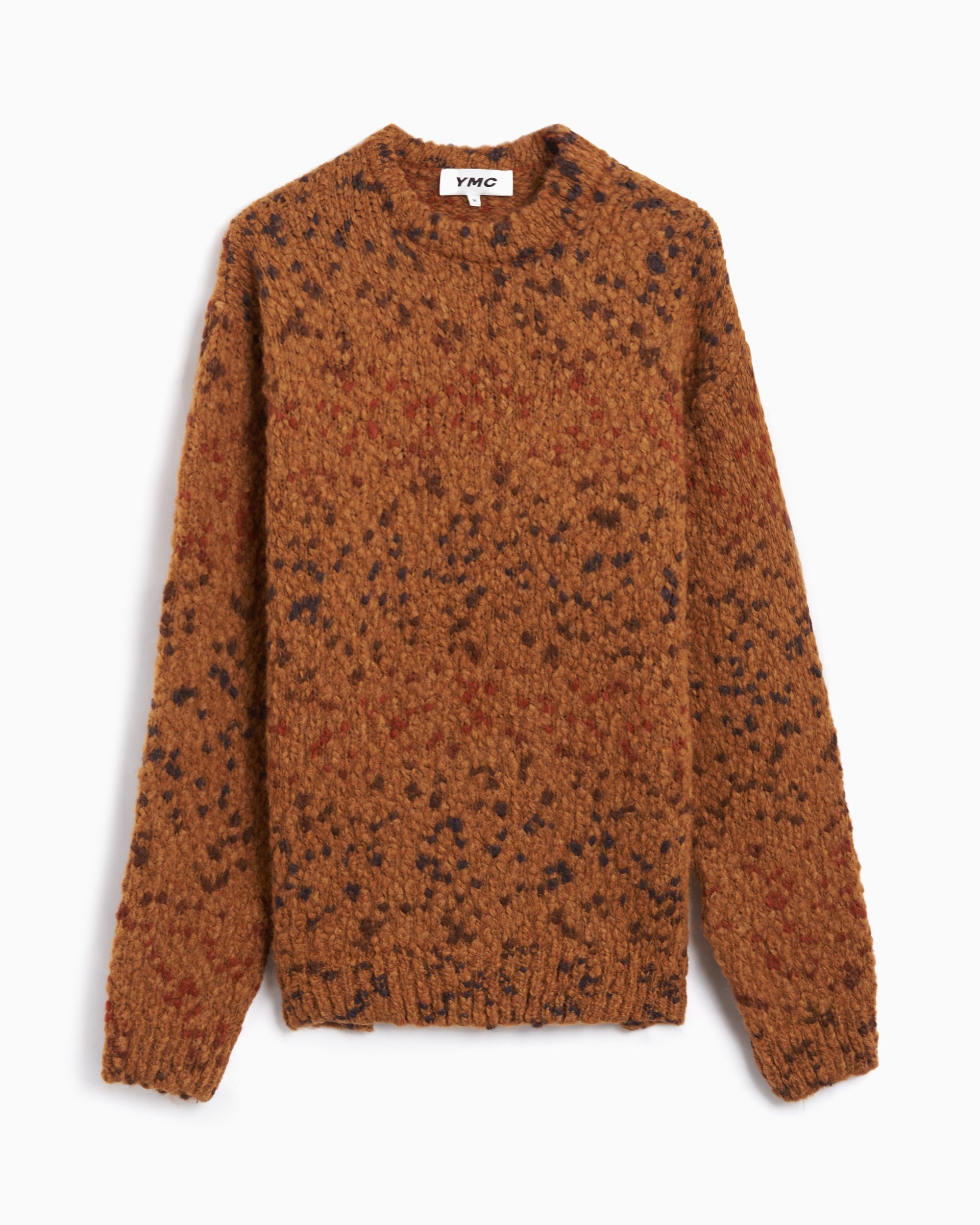 YMC Undertones Men s Boxy Knit Sweater Braun P8XAE TAN FOOTDISTRICT